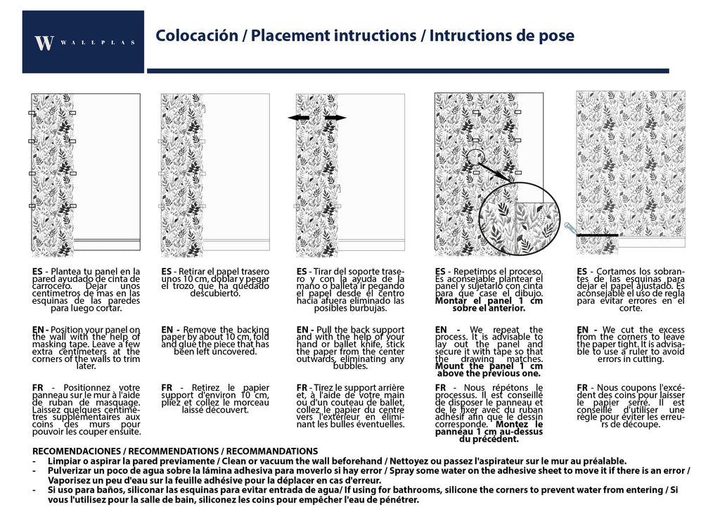 Mural vinílico autoadhesivo Wallplas Palma