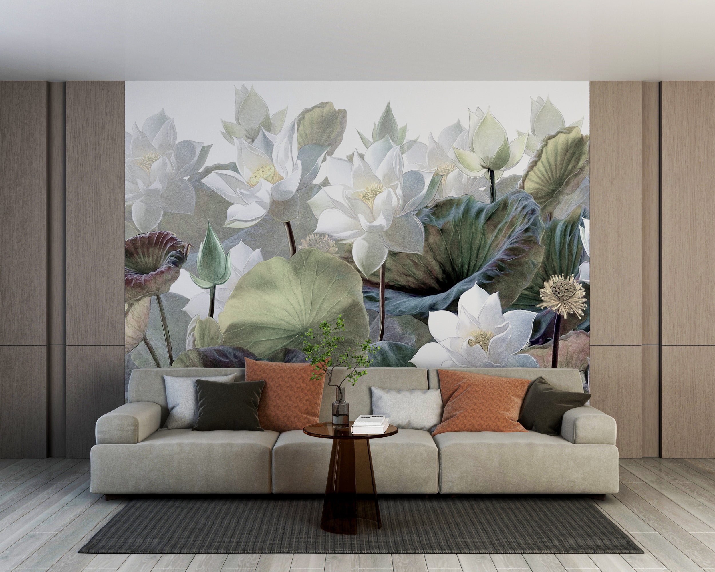 Mural vinílico autoadhesivo Wallplas Lirios