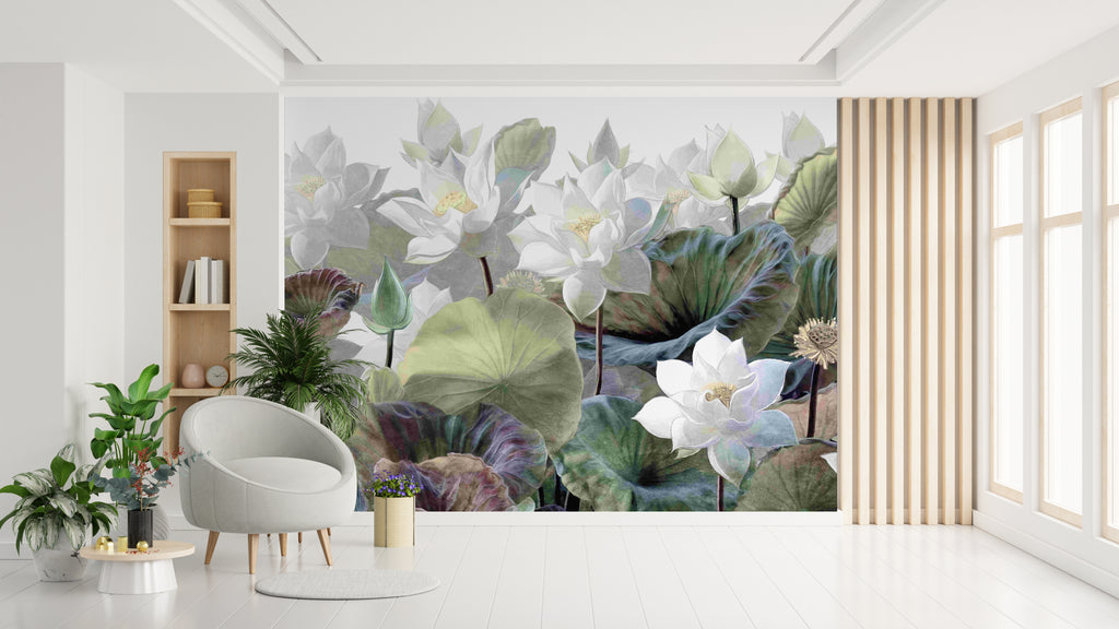 Mural vinílico autoadhesivo Wallplas Lirios