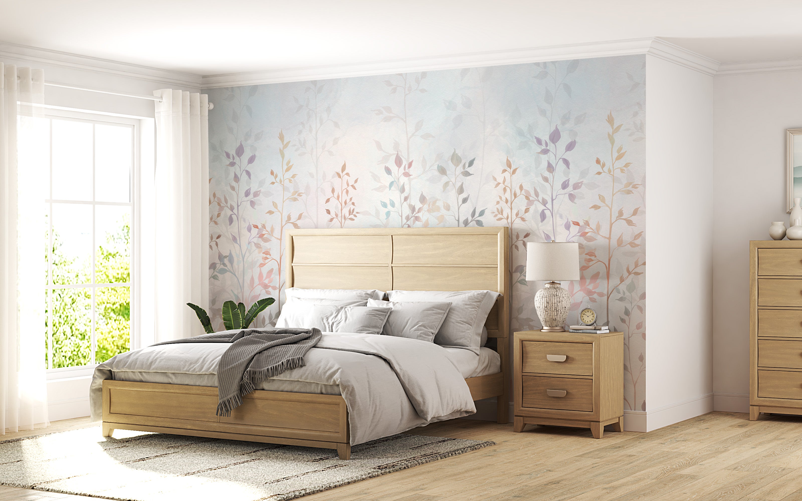 Mural vinílico autoadhesivo Wallplas Cañas