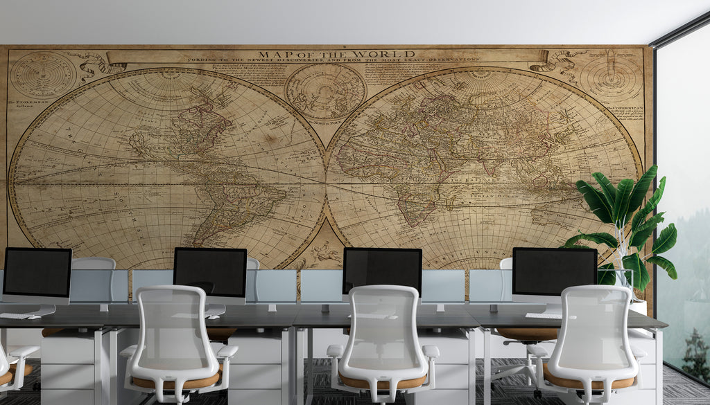 Mural vinílico autoadhesivo Wallplas Mapa mundi