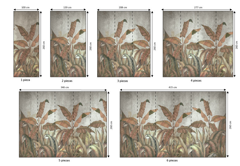 Mural vinílico autoadhesivo Wallplas Hojas