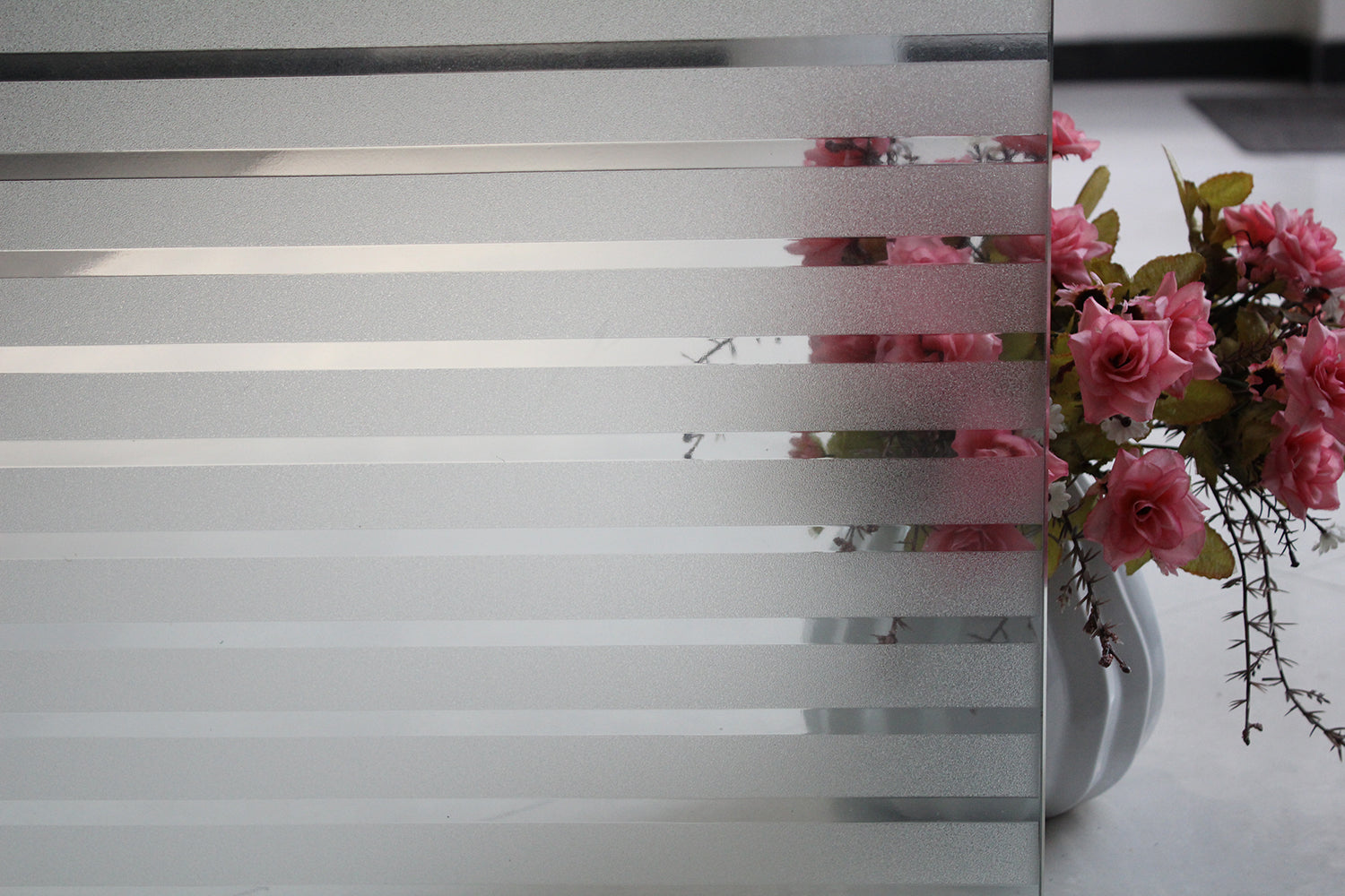 Vinilo estático para ventanas grabado 3D Rayas