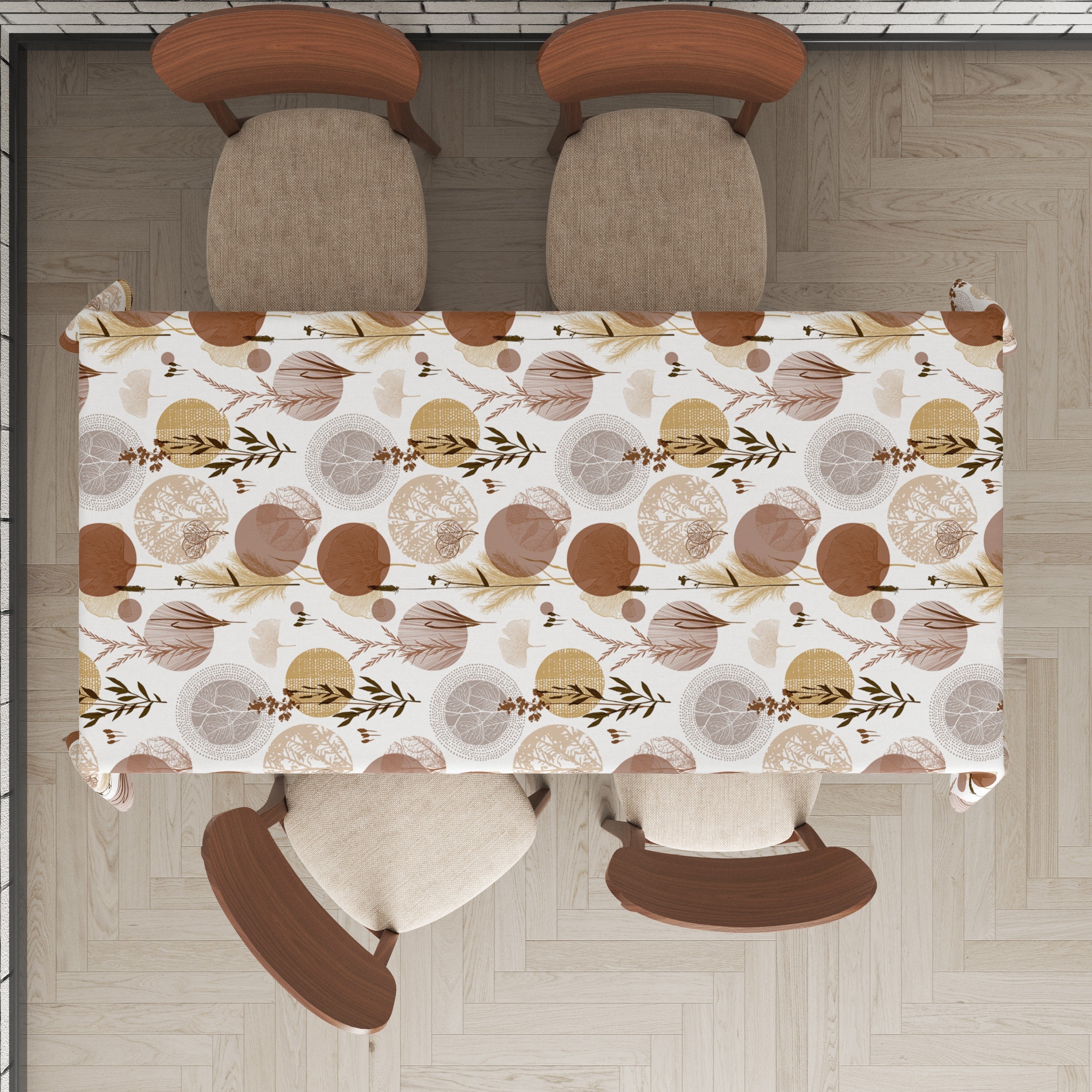 Mantel de hule estampado, impermeable y fácil de limpiar | Bohmy marrón