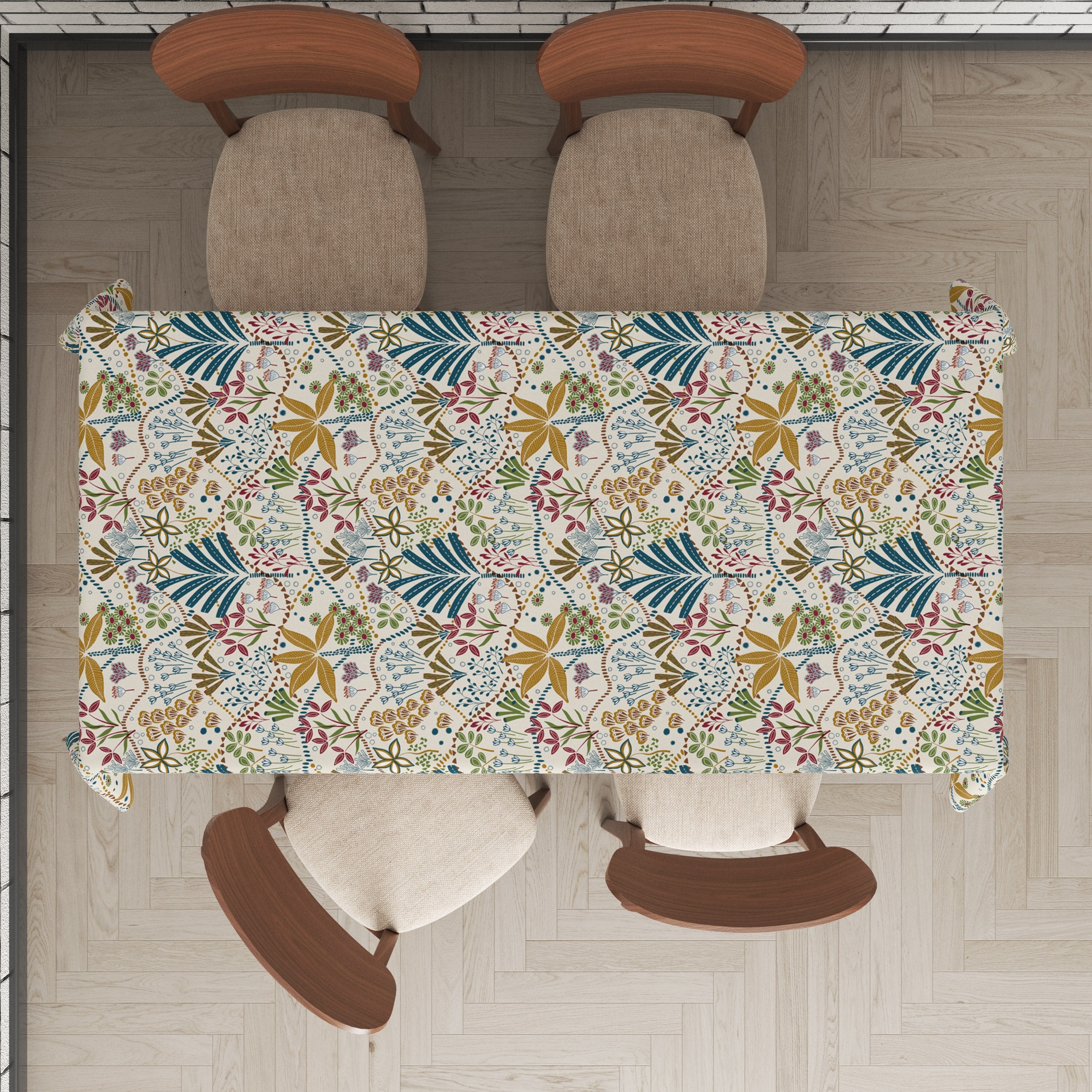 Mantel de hule estampado, impermeable y fácil de limpiar |Talu multicolor