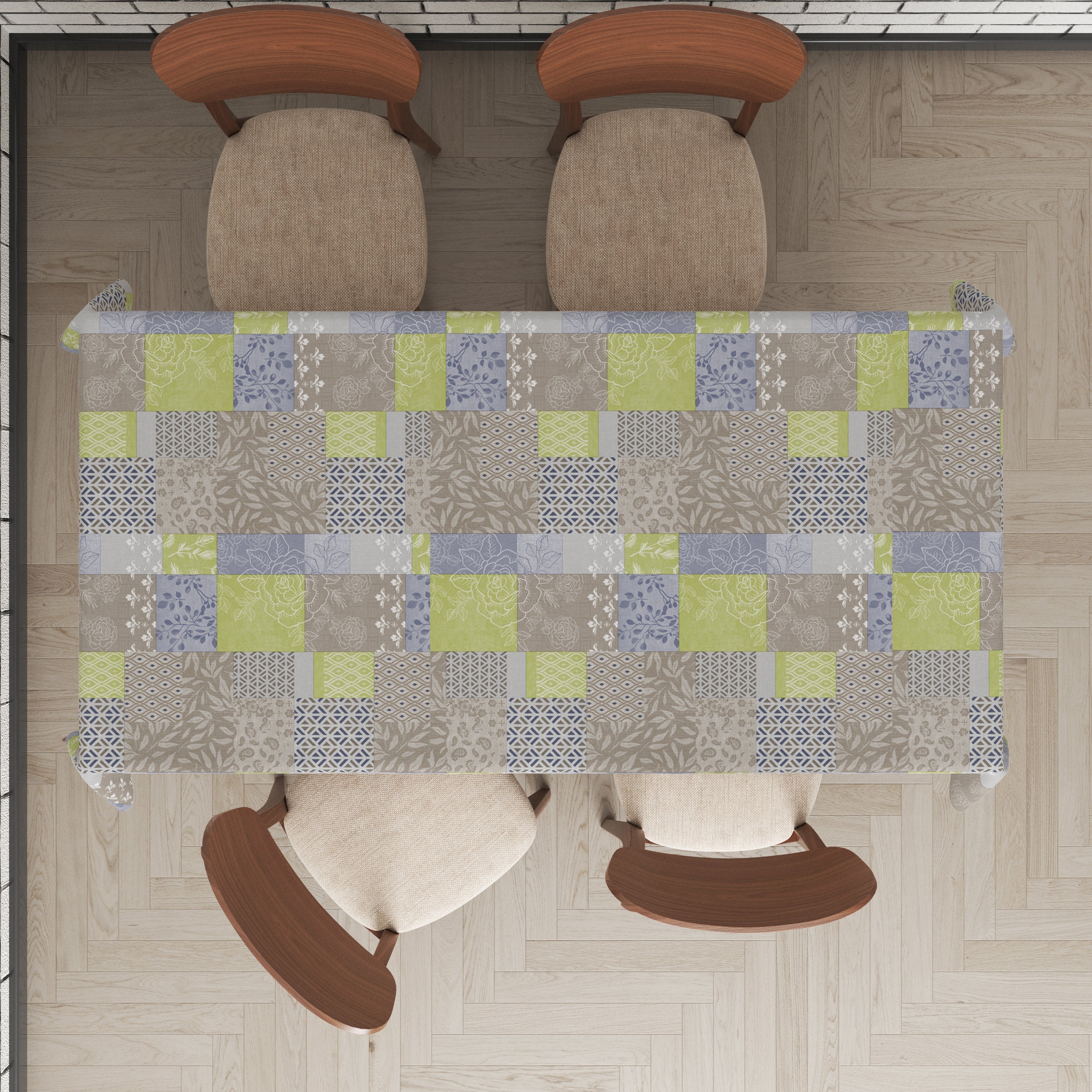 Mantel de hule estampado, impermeable y fácil de limpiar | Papatchy azul