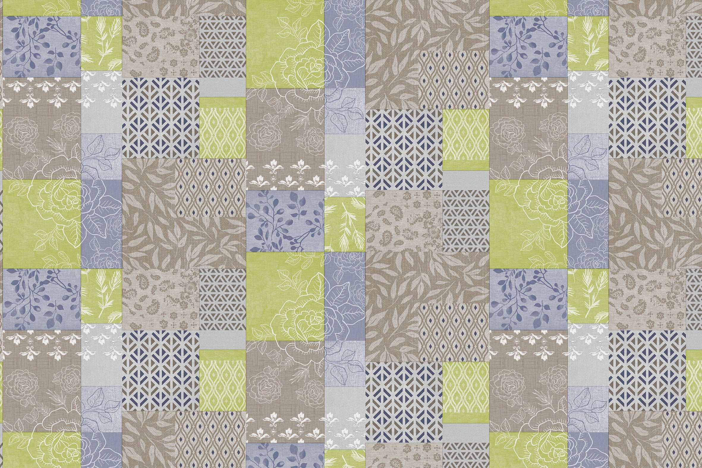 Mantel de hule estampado, impermeable y fácil de limpiar | Papatchy azul