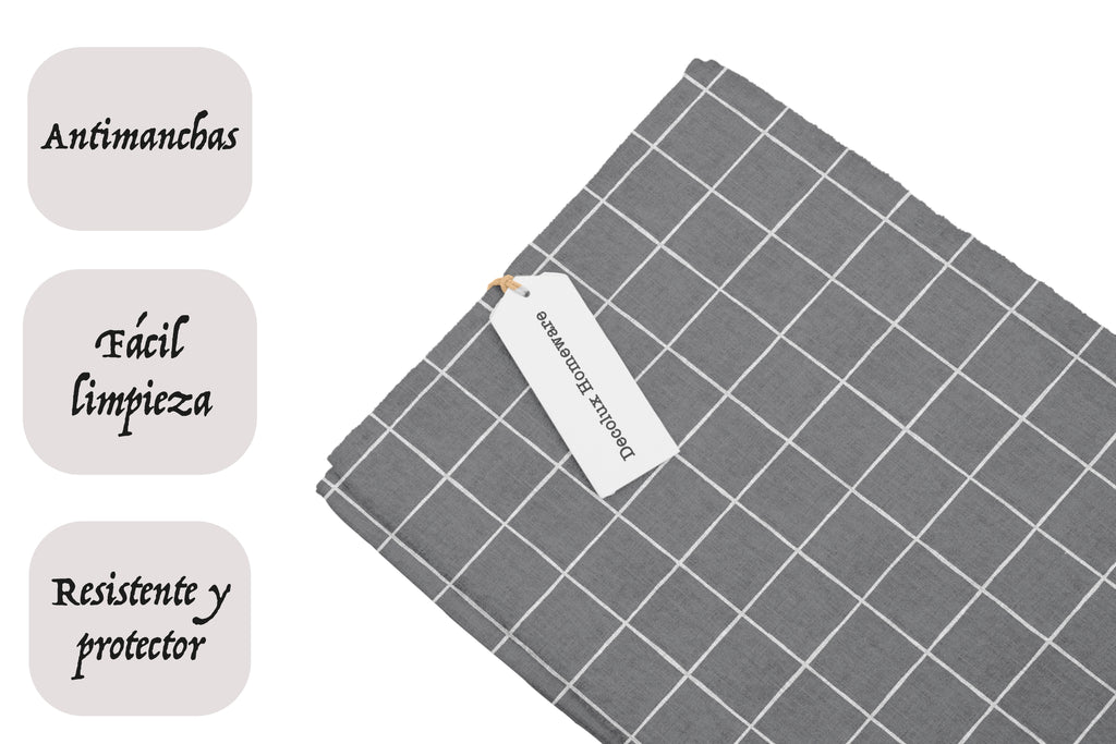 Mantel de hule estampado, impermeable y fácil de limpiar | Flisen gris