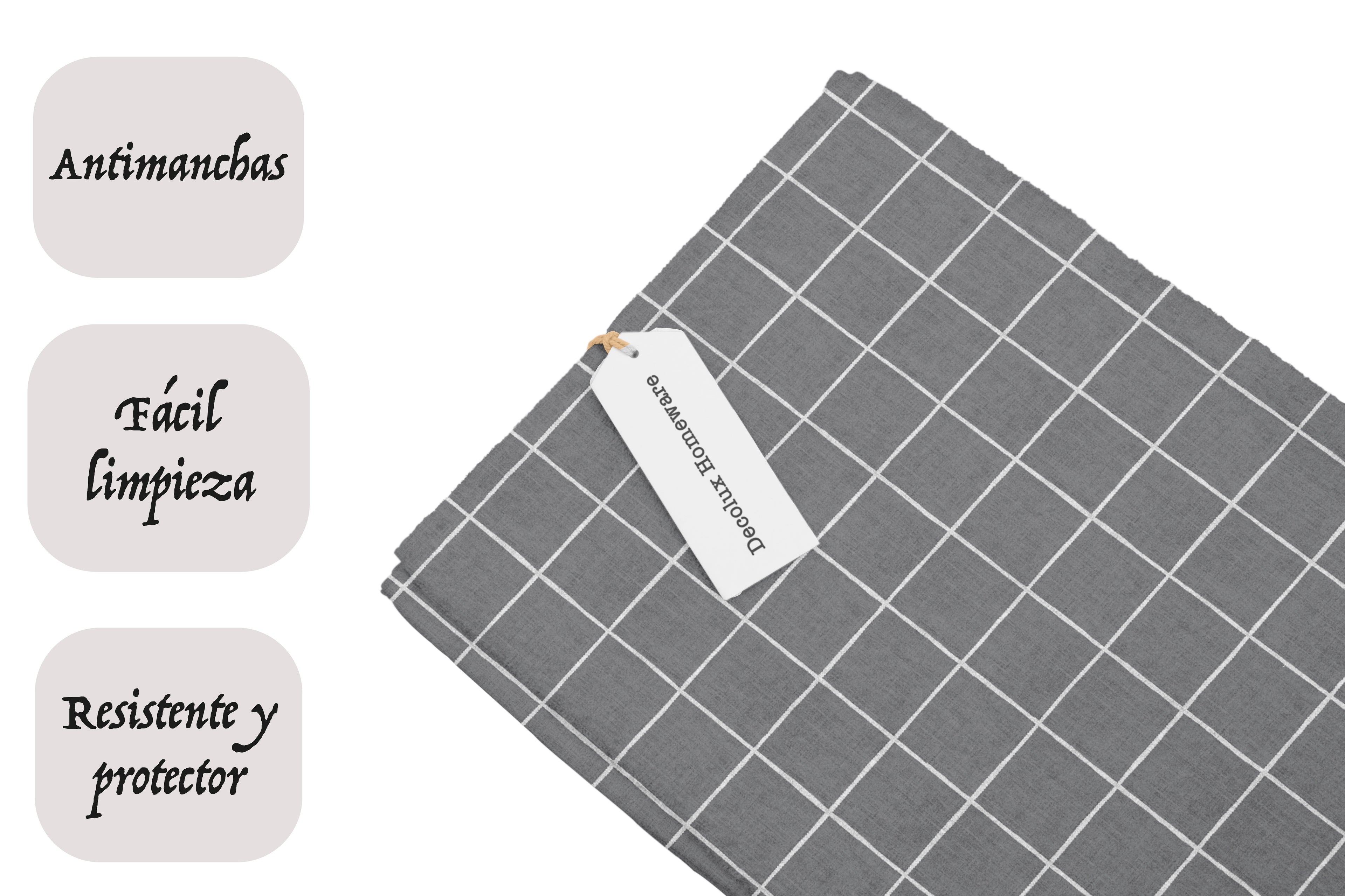 Mantel de hule estampado, impermeable y fácil de limpiar | Flisen gris