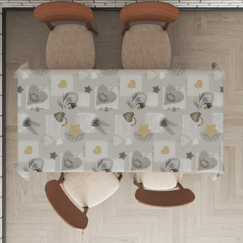 Mantel de hule estampado, impermeable y fácil de limpiar | Ast beige
