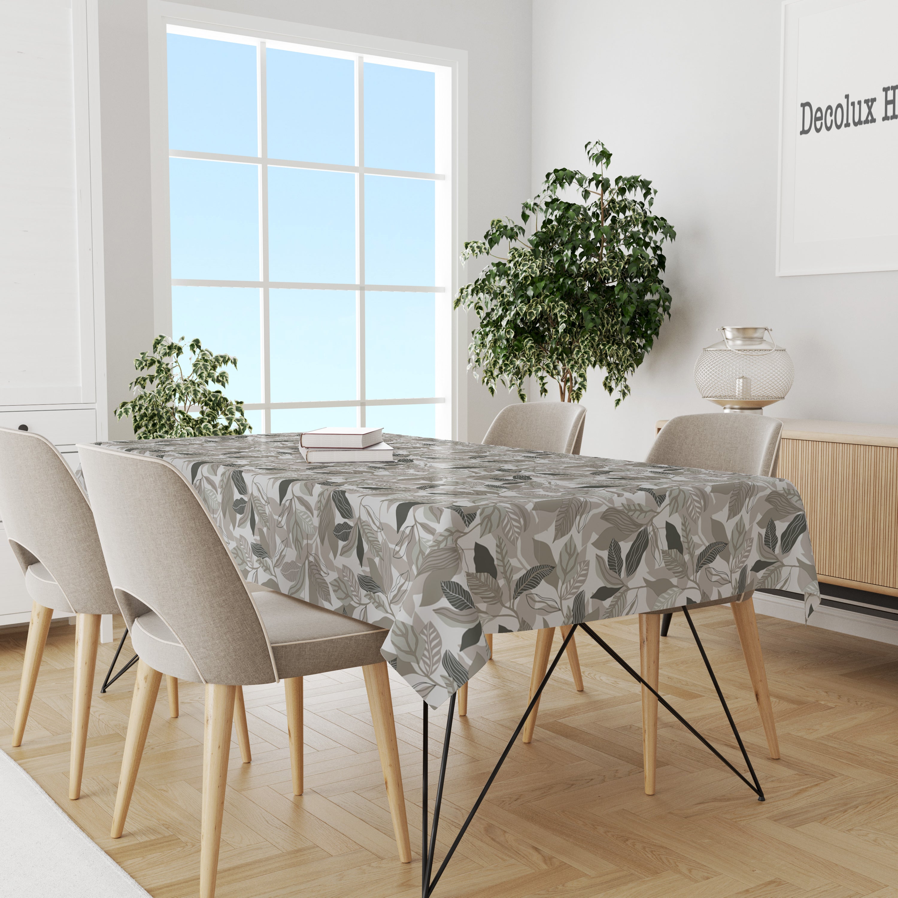 Mantel de hule estampado, impermeable y fácil de limpiar | Taia gris