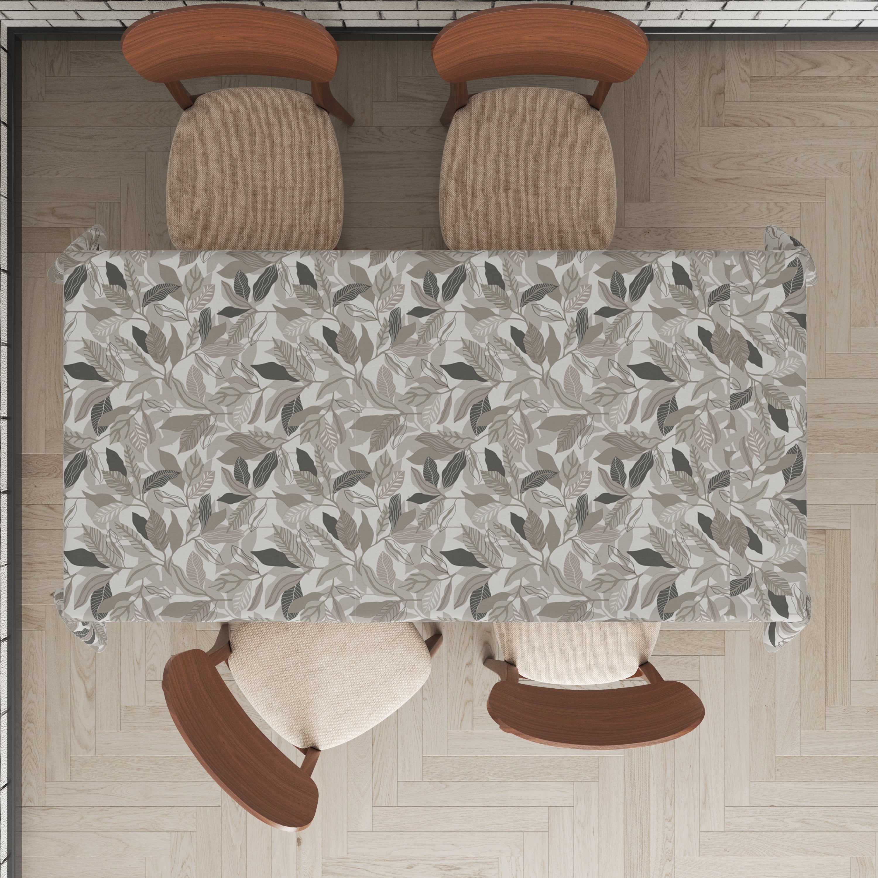 Mantel de hule estampado, impermeable y fácil de limpiar | Taia gris