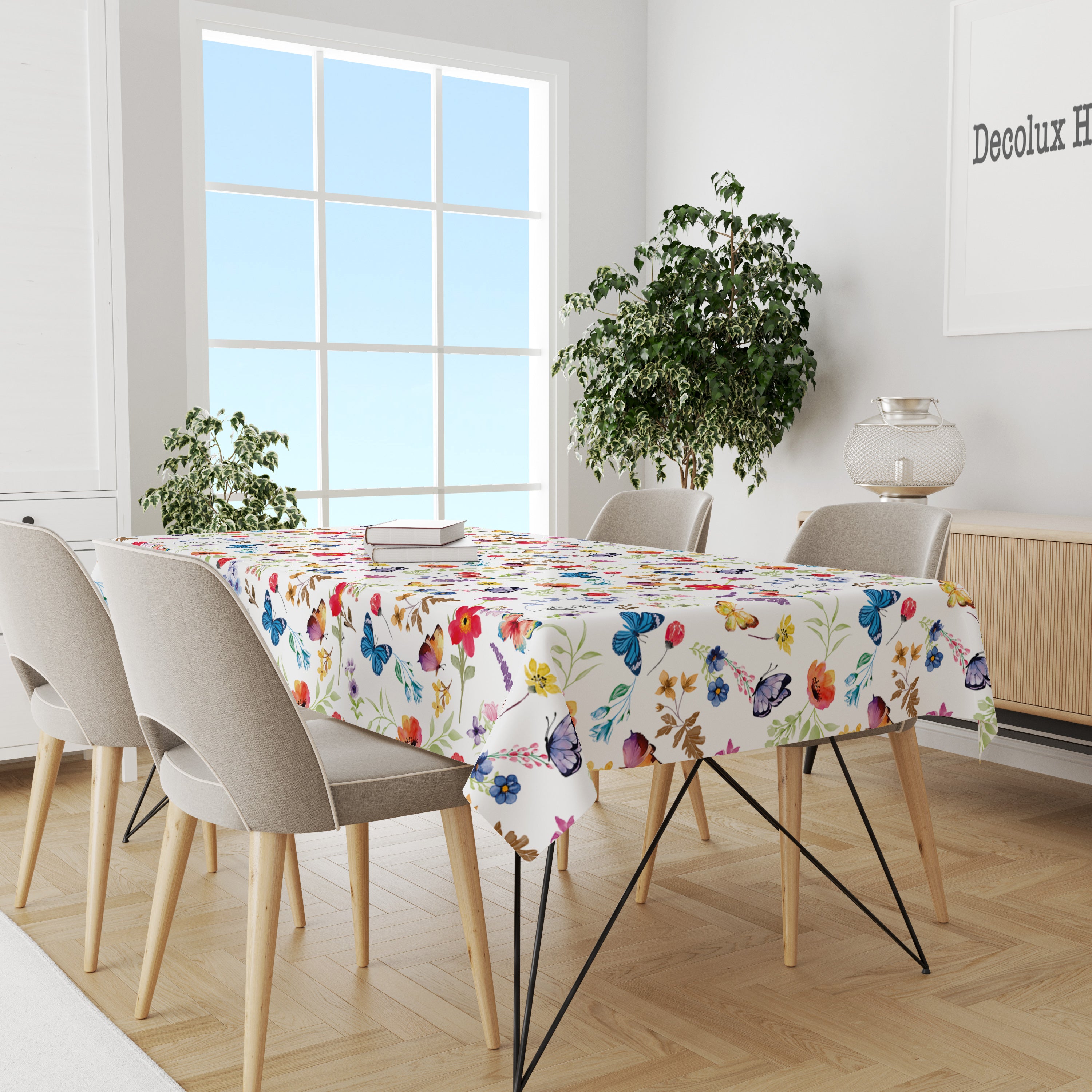 Mantel de hule estampado, impermeable y fácil de limpiar | Farfalla multicolor