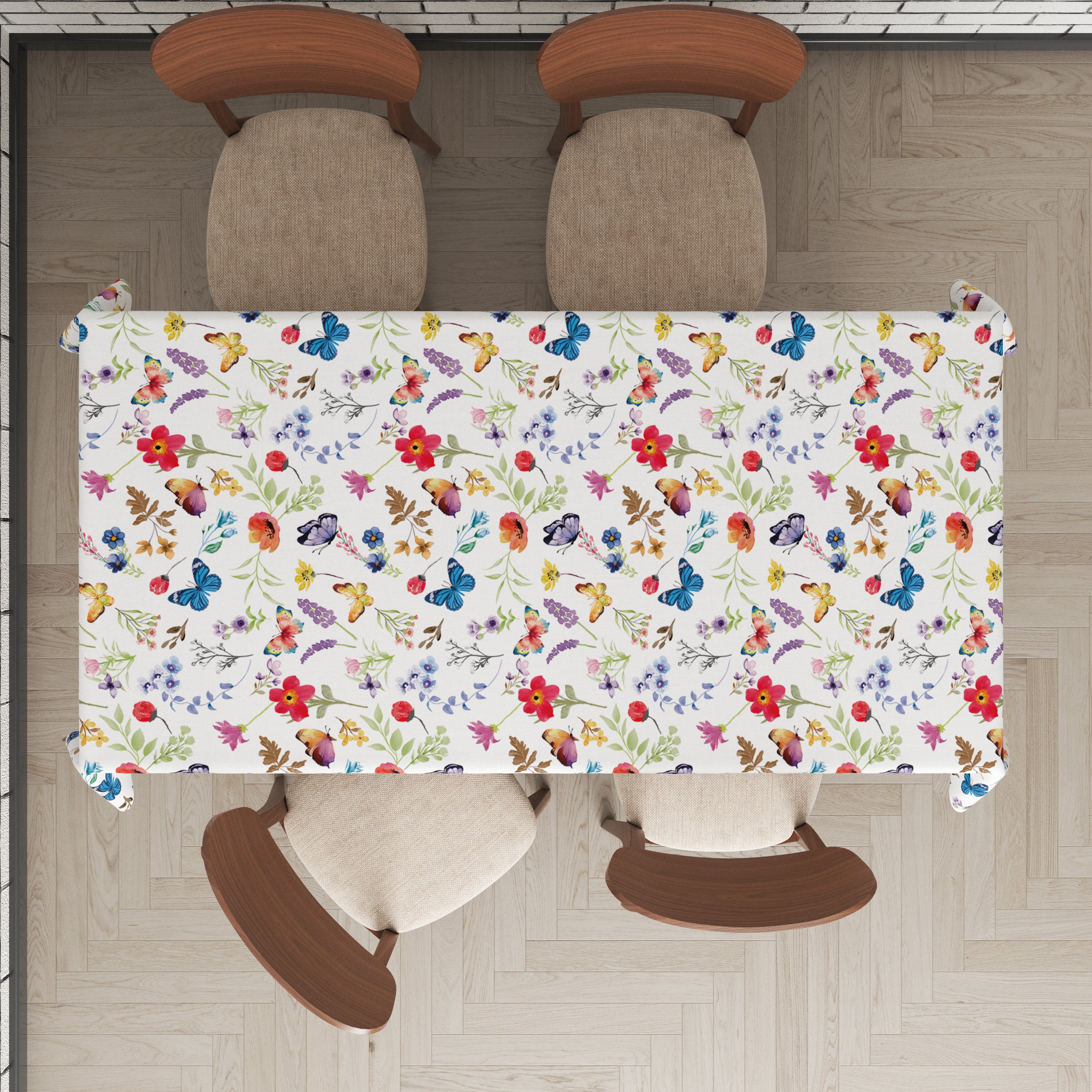 Mantel de hule estampado, impermeable y fácil de limpiar | Farfalla multicolor