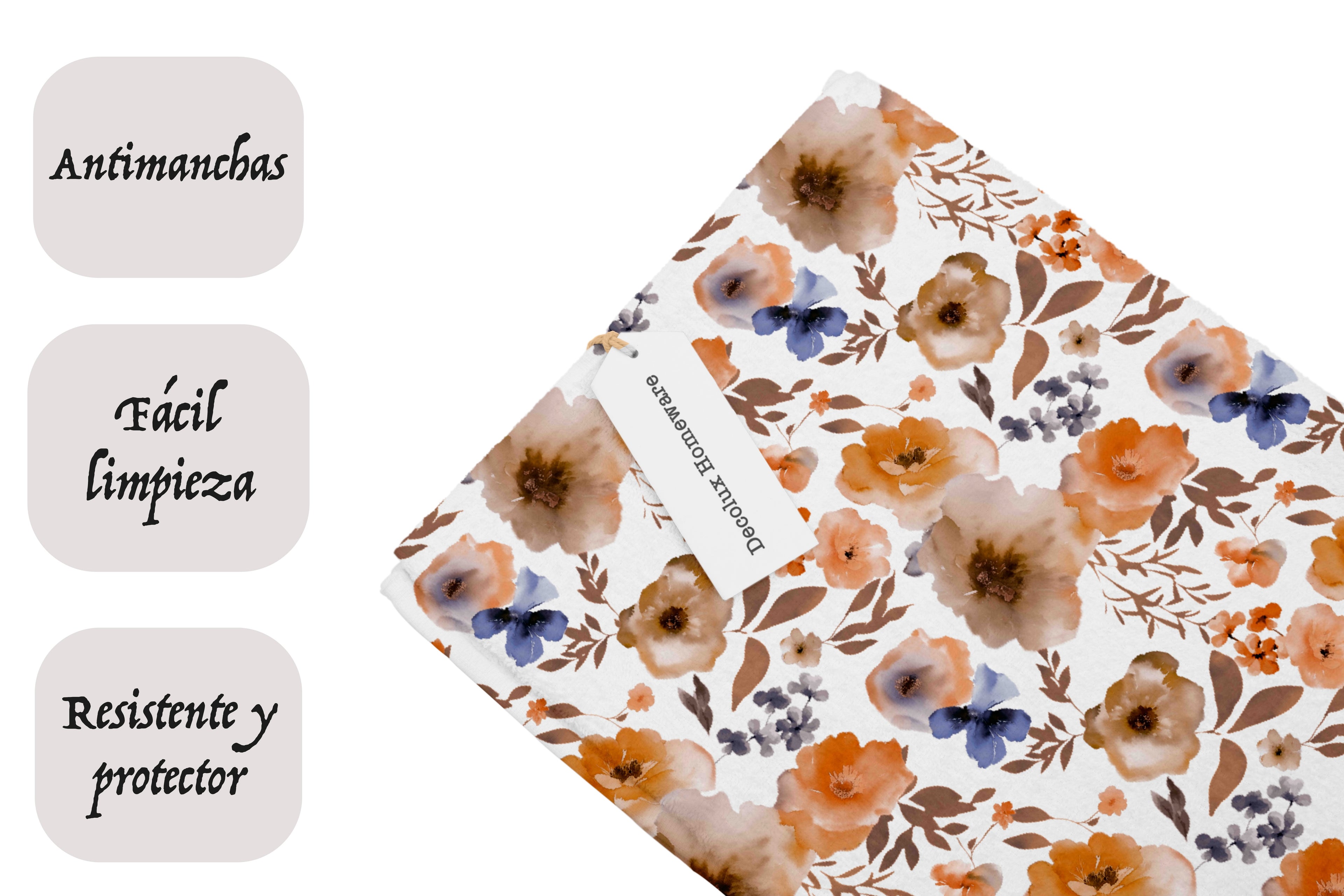 Mantel de hule estampado, impermeable y fácil de limpiar | Niwa ocre