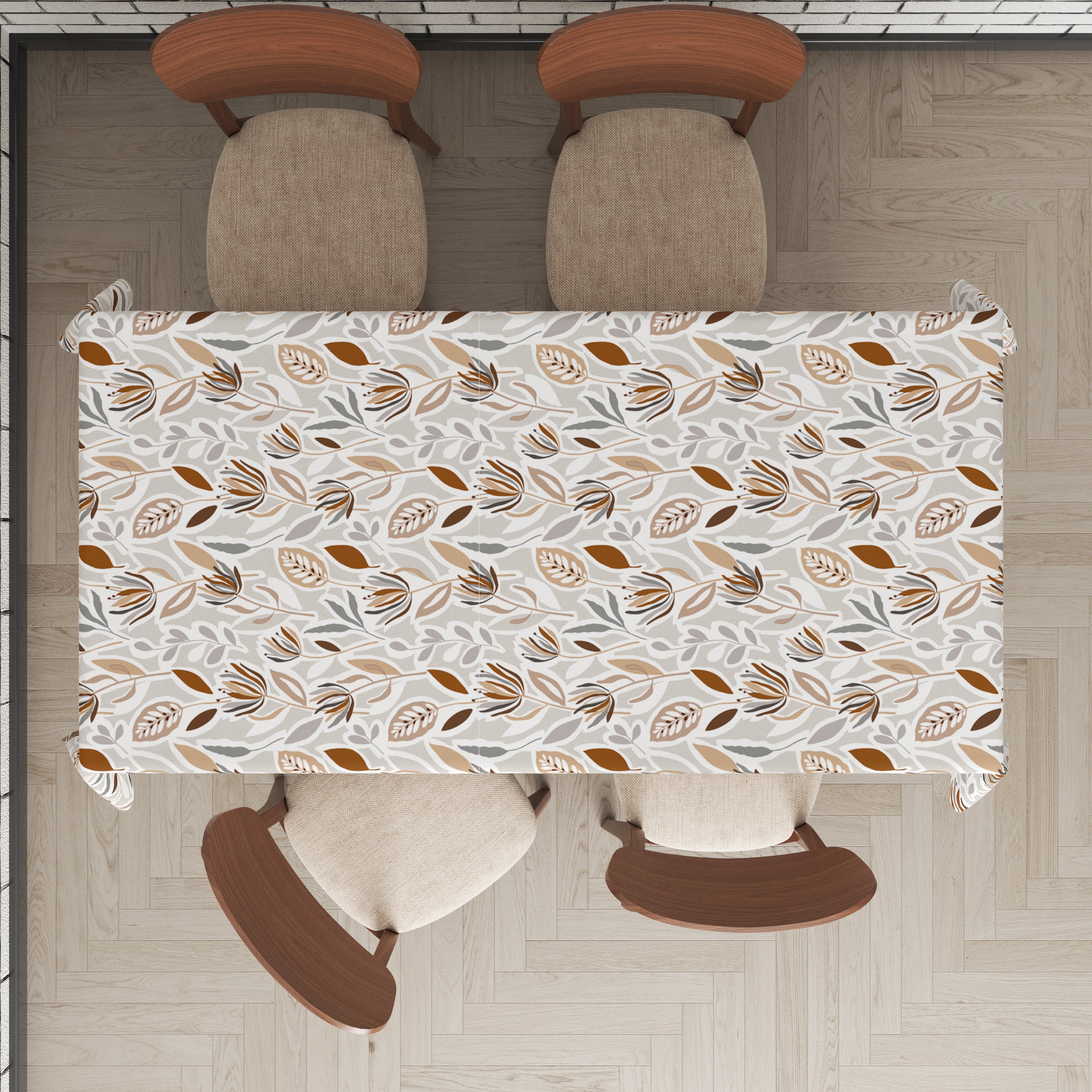 Mantel de hule estampado, impermeable y fácil de limpiar | Costi marrón