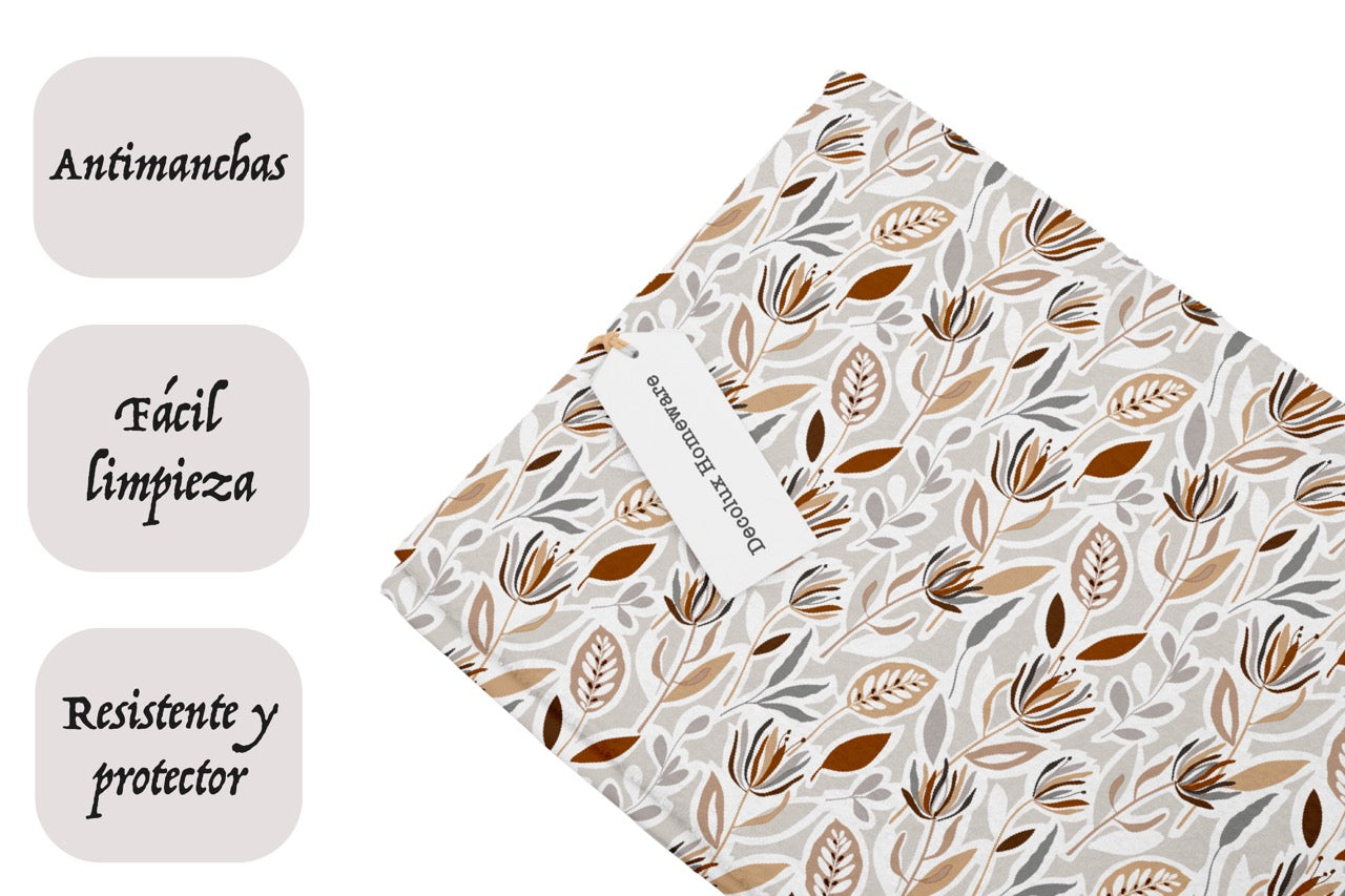 Mantel de hule estampado, impermeable y fácil de limpiar | Costi marrón