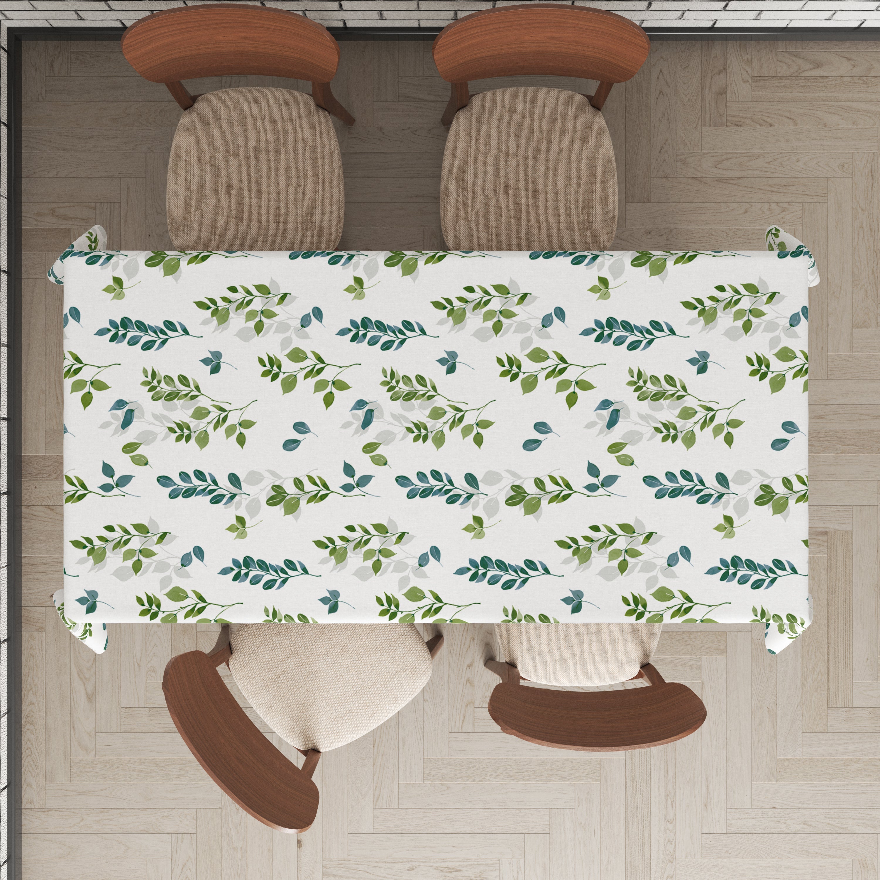 Mantel de hule estampado, impermeable y fácil de limpiar | Sumie verde