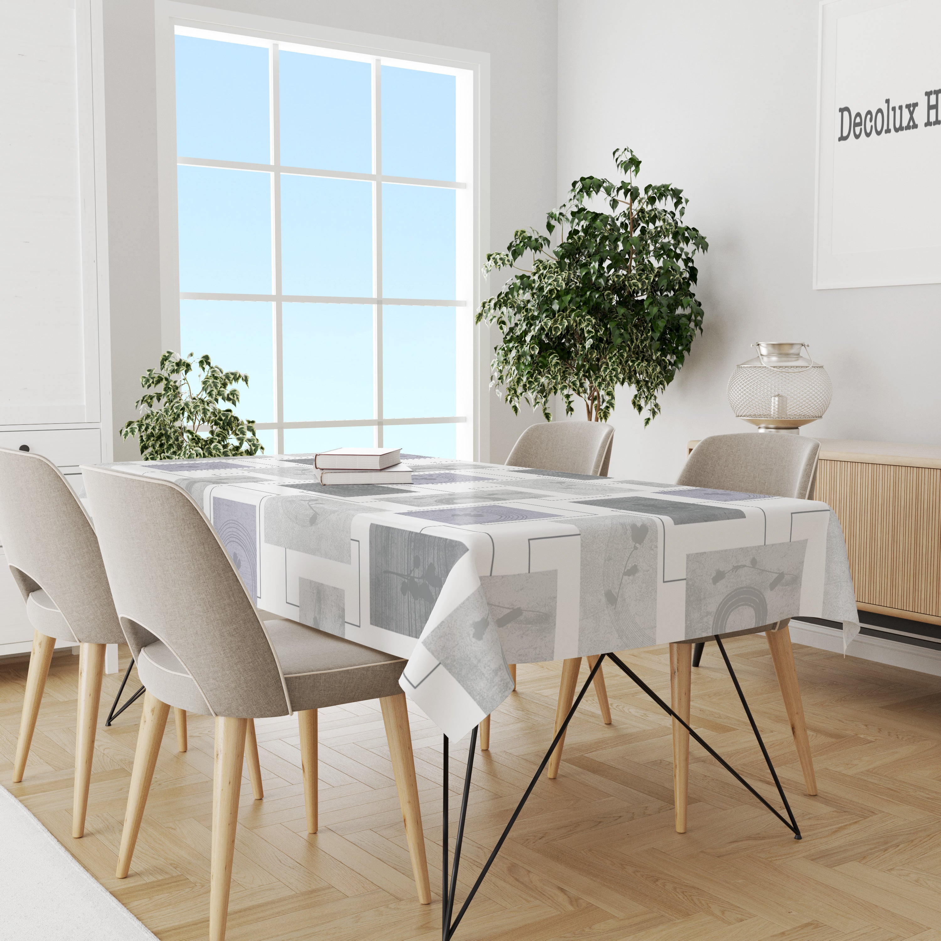 Mantel de hule estampado, impermeable y fácil de limpiar | Galerie gris