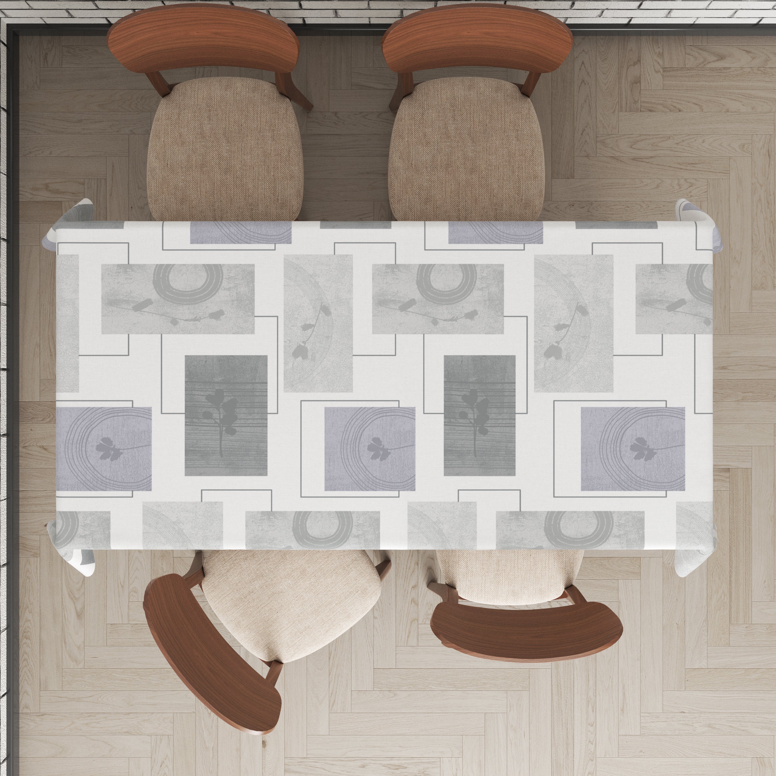 Mantel de hule estampado, impermeable y fácil de limpiar | Galerie gris