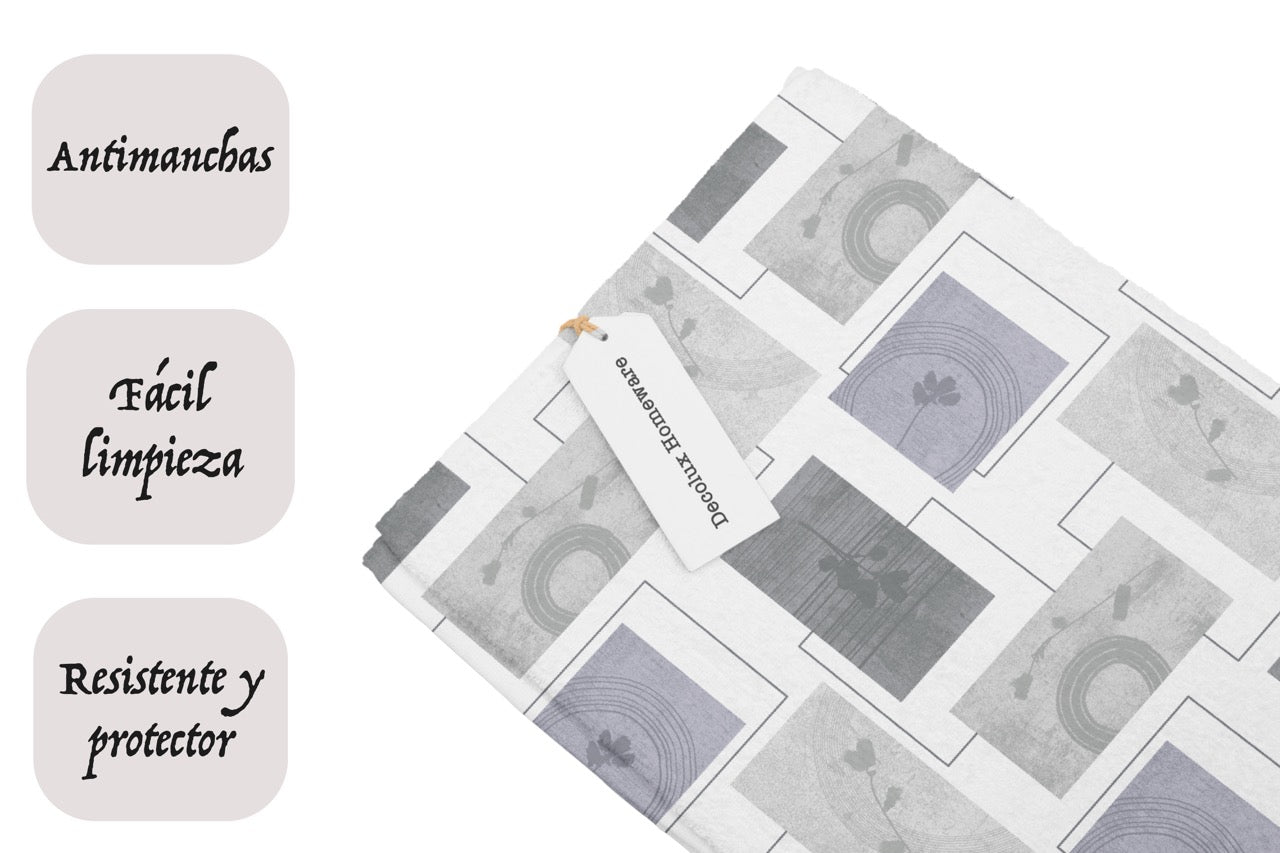 Mantel de hule estampado, impermeable y fácil de limpiar | Galerie gris