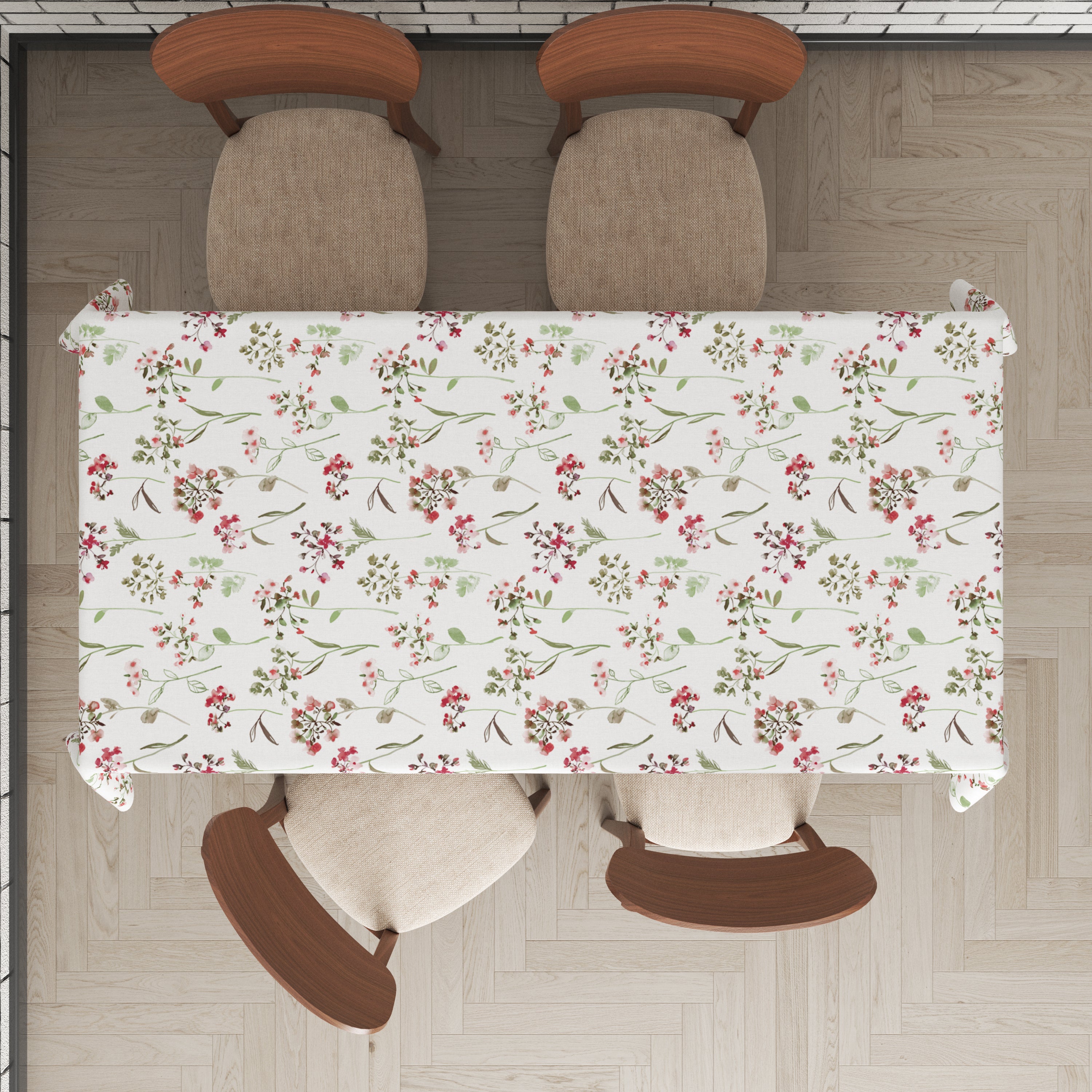 Mantel de hule estampado, impermeable y fácil de limpiar | Lise verde