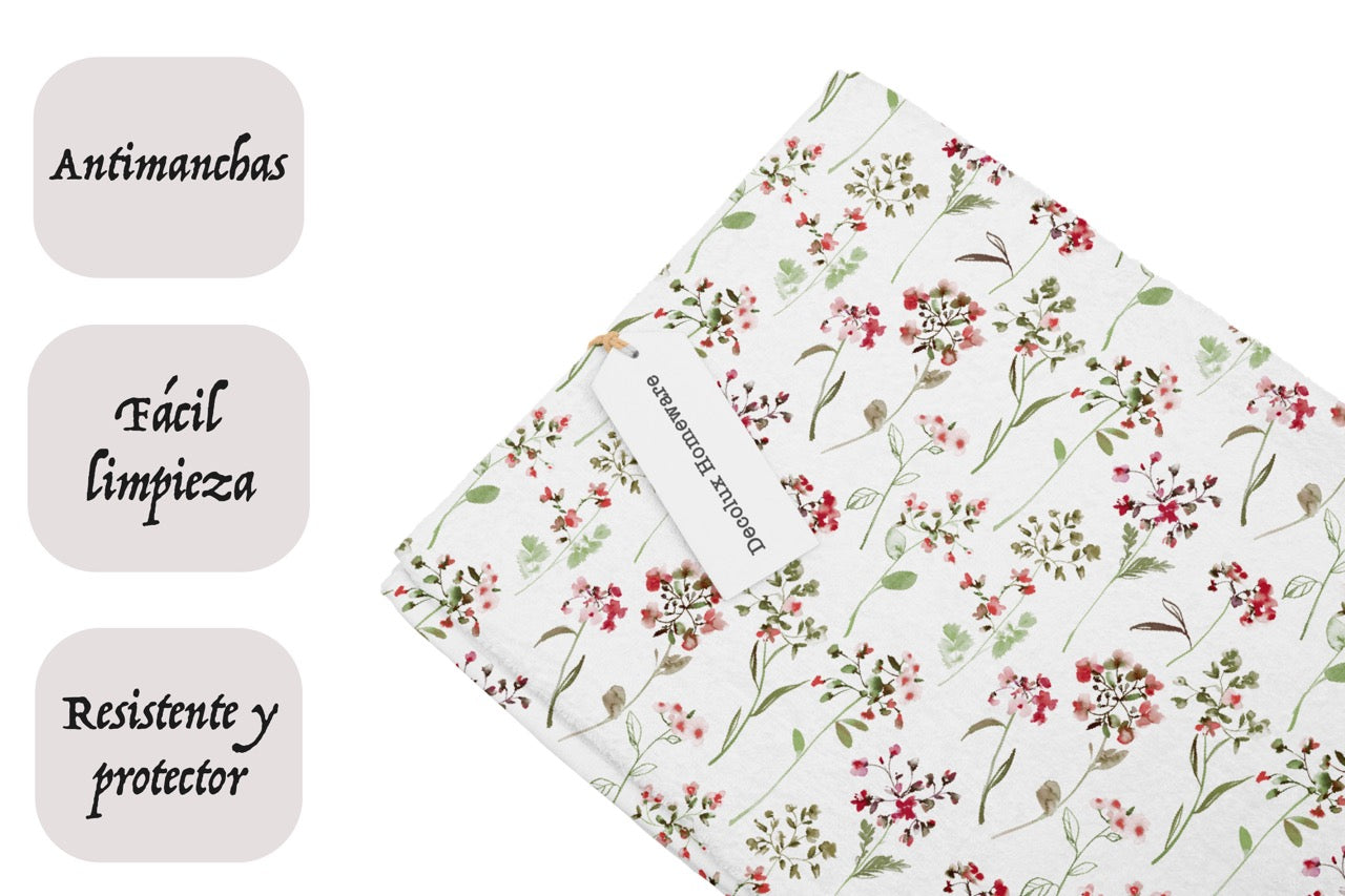 Mantel de hule estampado, impermeable y fácil de limpiar | Lise verde