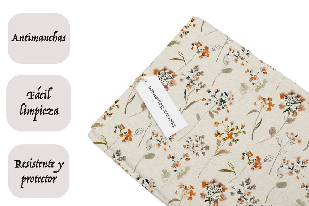Mantel de hule estampado, impermeable y fácil de limpiar | Lise beige