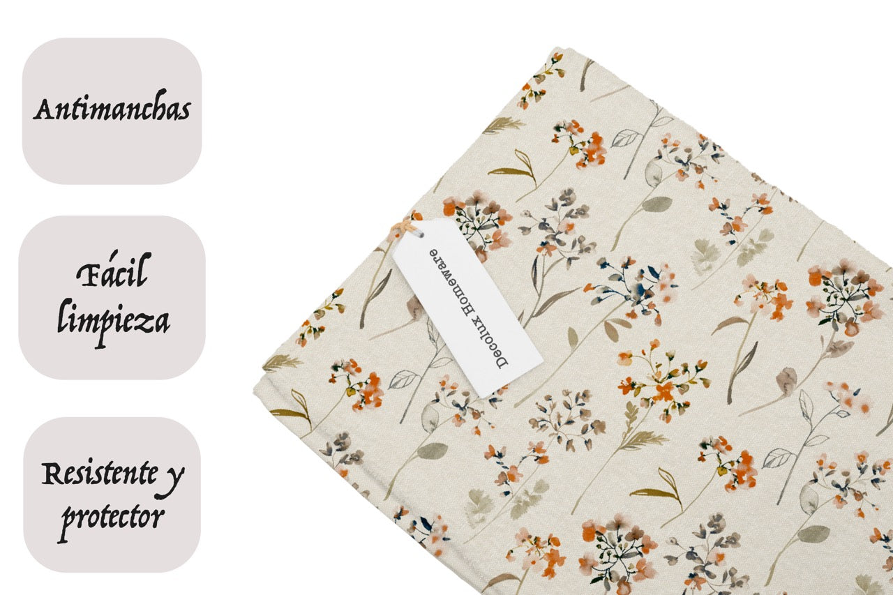 Mantel de hule estampado, impermeable y fácil de limpiar | Lise beige