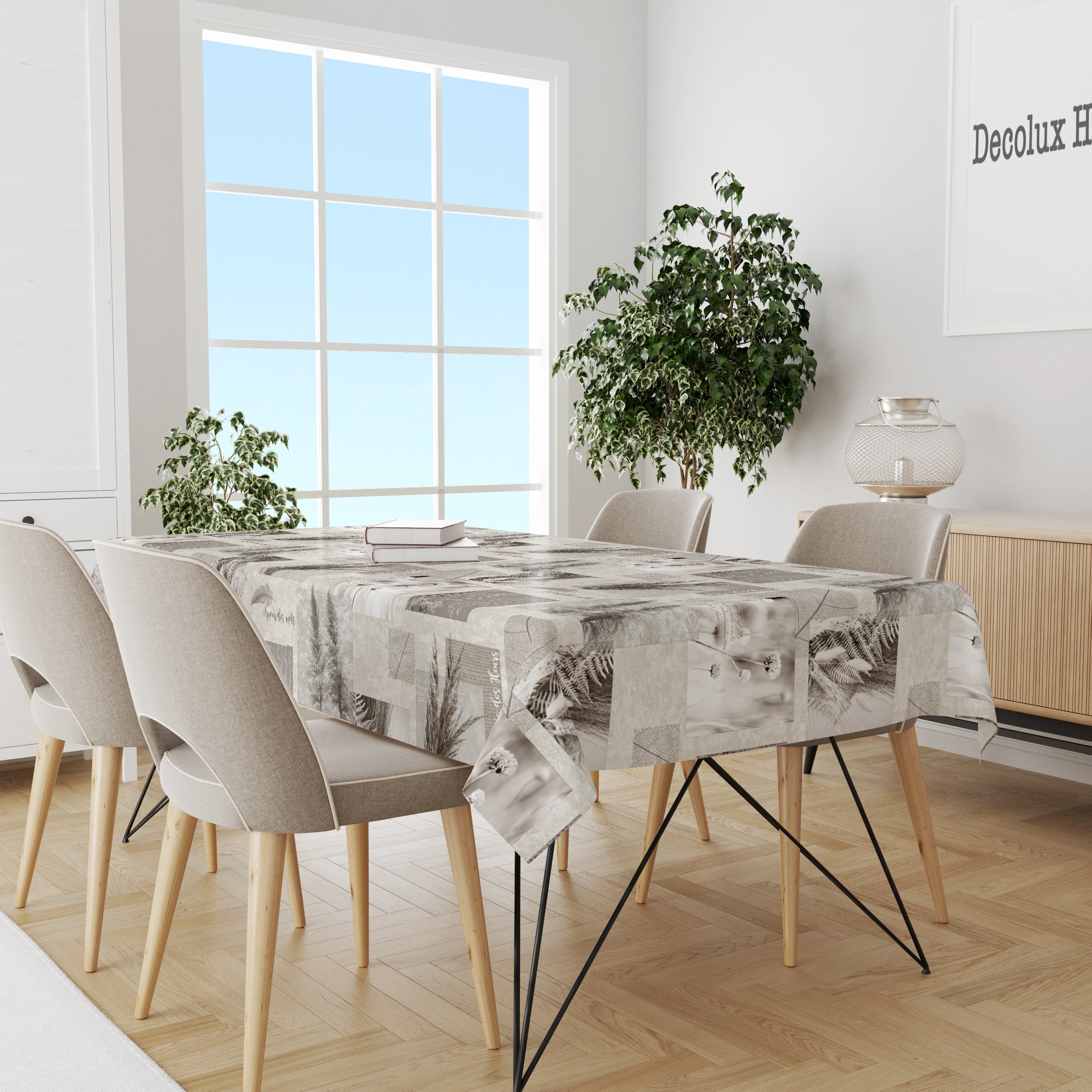 Mantel de hule estampado, impermeable y fácil de limpiar | Pampa topo