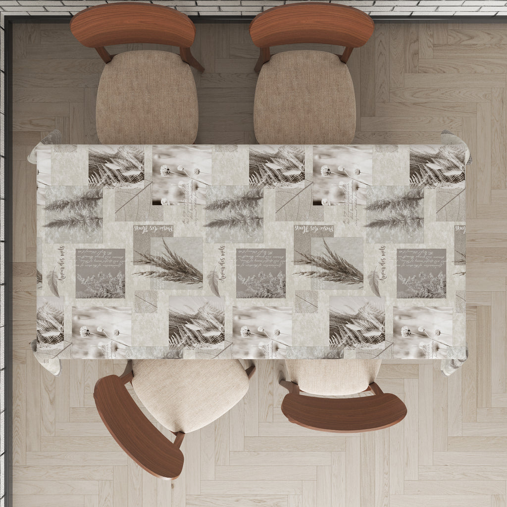 Mantel de hule estampado, impermeable y fácil de limpiar | Pampa topo