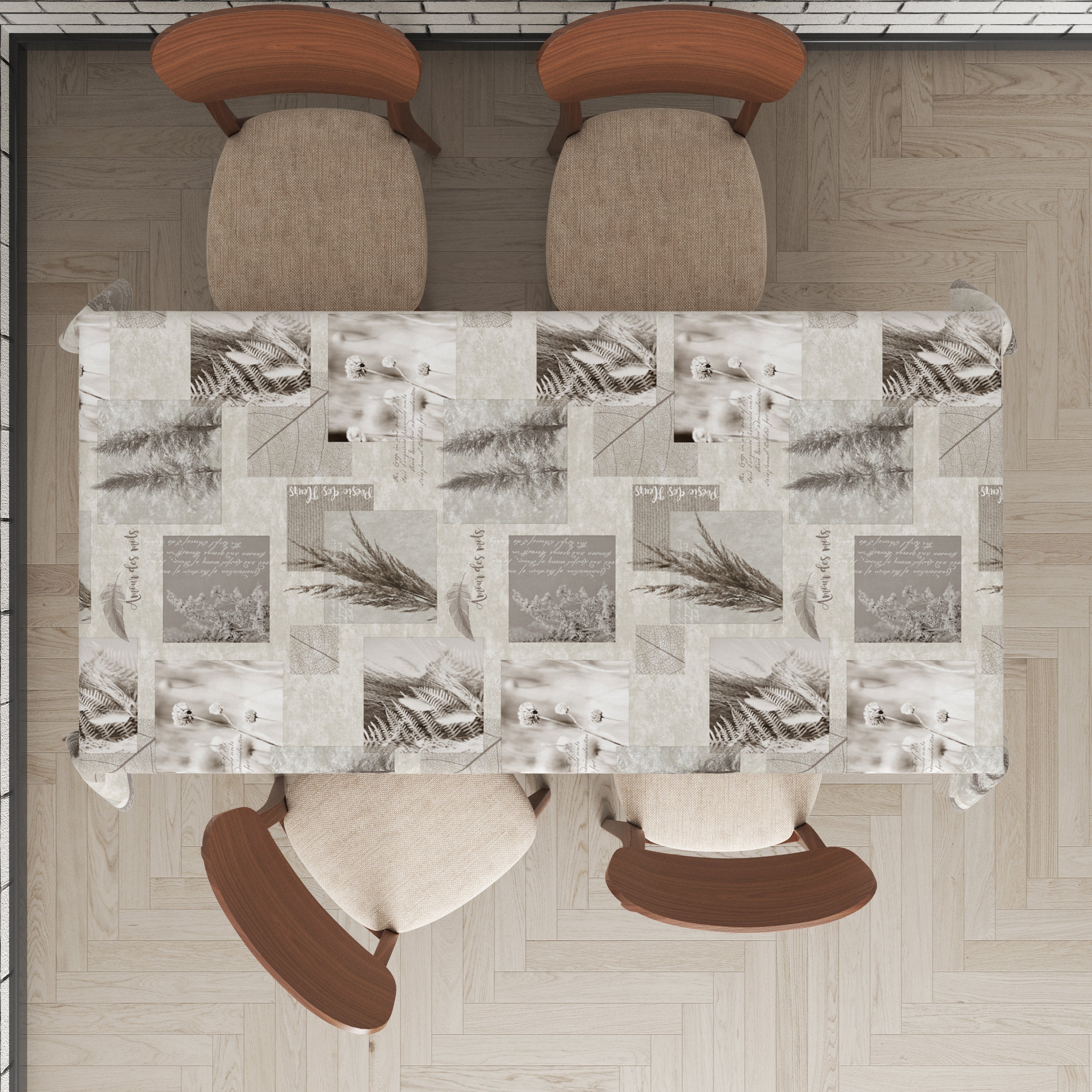 Mantel de hule estampado, impermeable y fácil de limpiar | Pampa topo