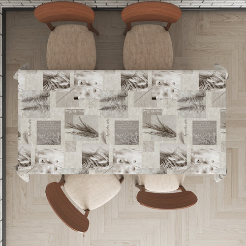 Mantel de hule estampado, impermeable y fácil de limpiar | Pampa topo