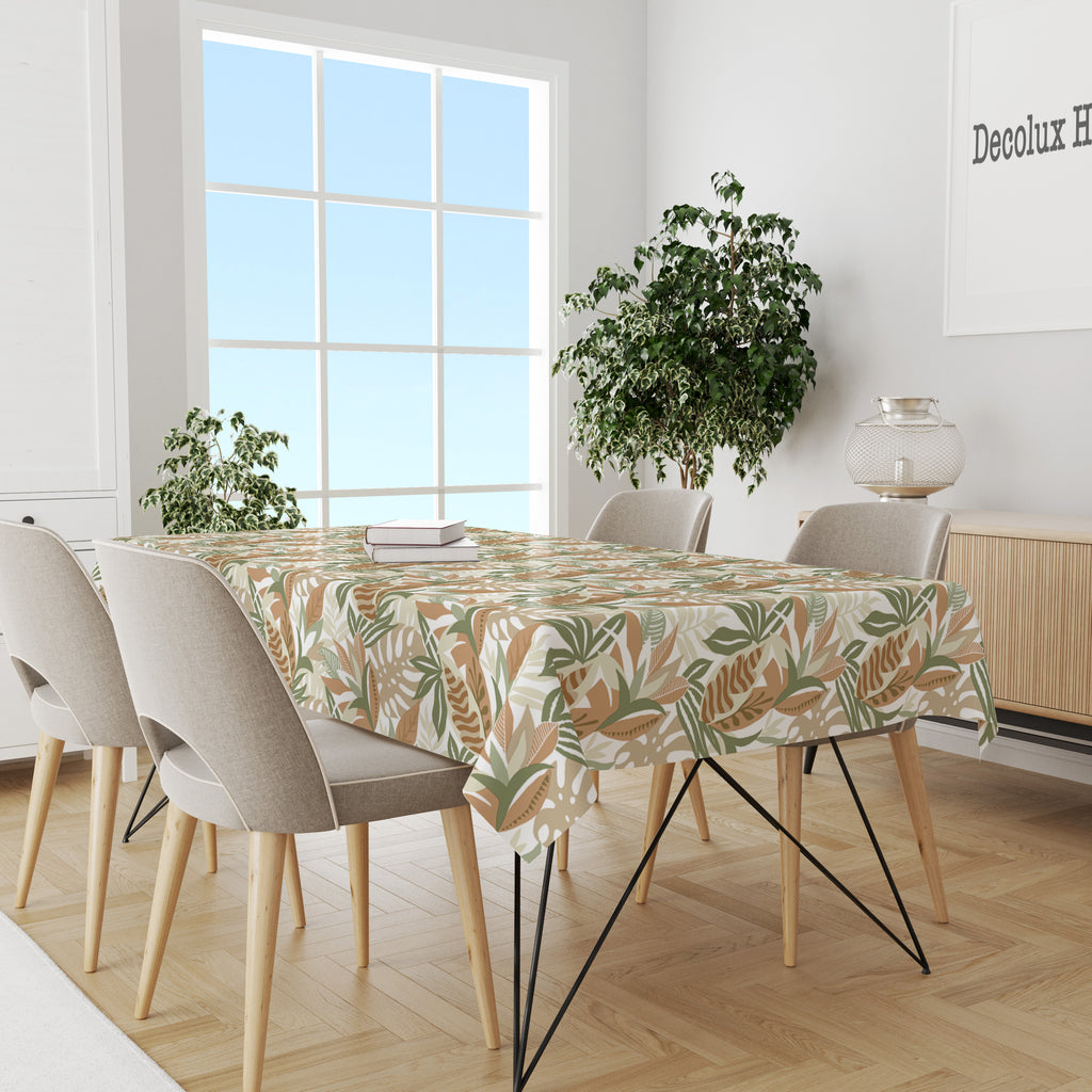 Mantel de hule estampado, impermeable y fácil de limpiar | Luonto ocre