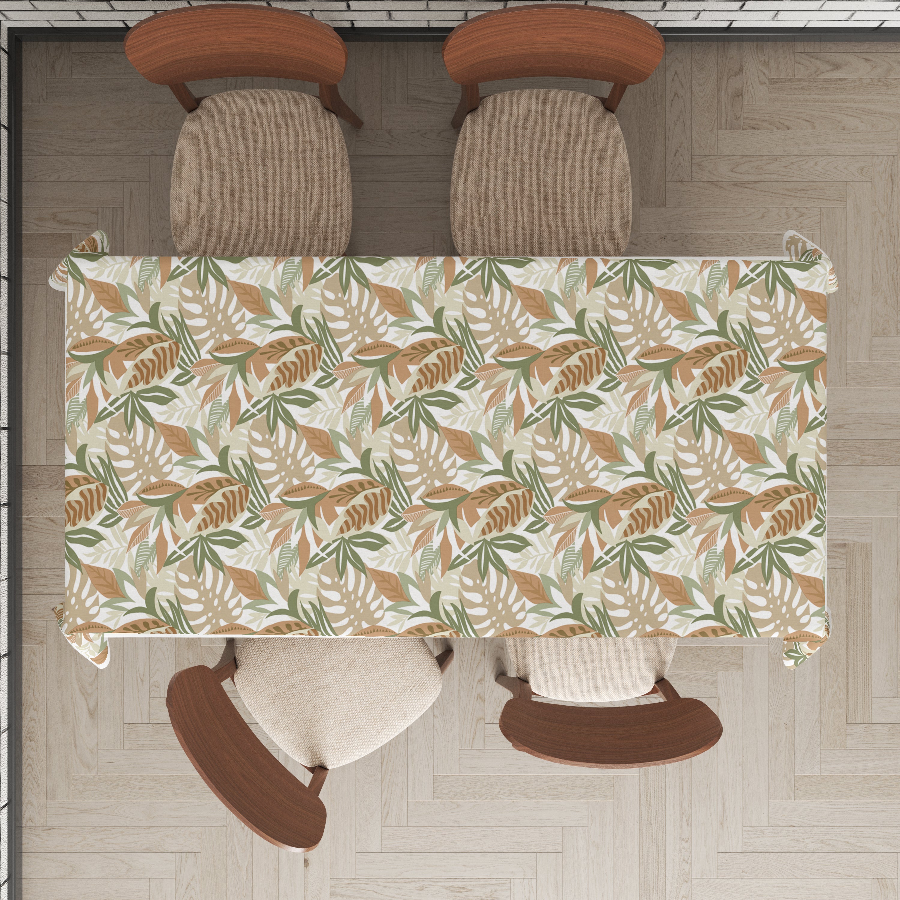 Mantel de hule estampado, impermeable y fácil de limpiar | Luonto ocre