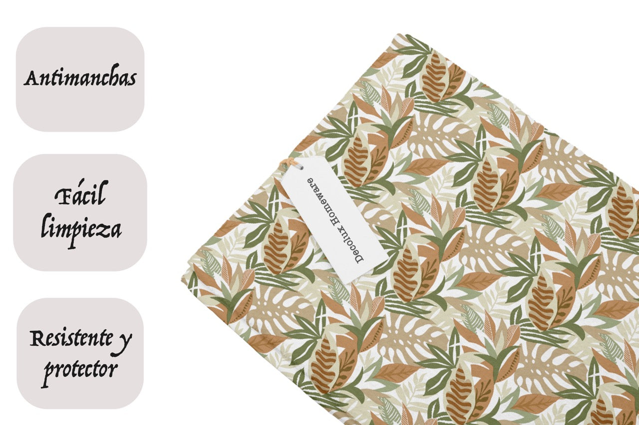 Mantel de hule estampado, impermeable y fácil de limpiar | Luonto ocre