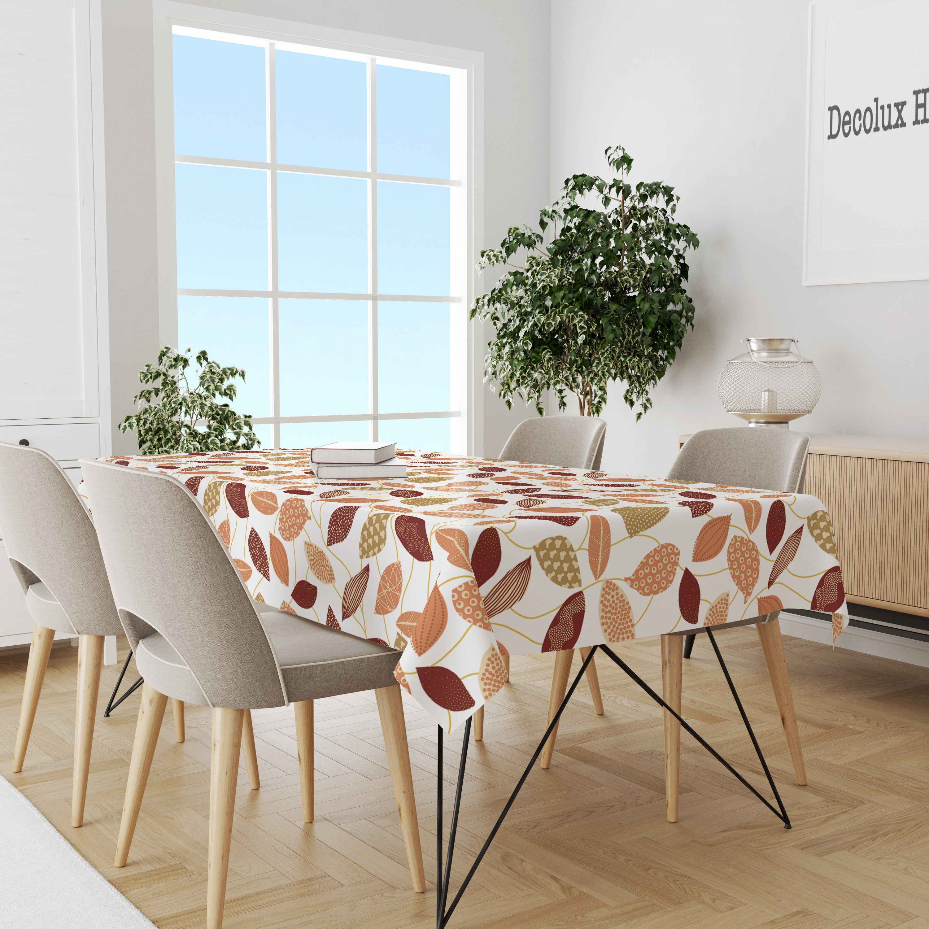 Mantel de hule estampado, impermeable y fácil de limpiar | Luab burdeos