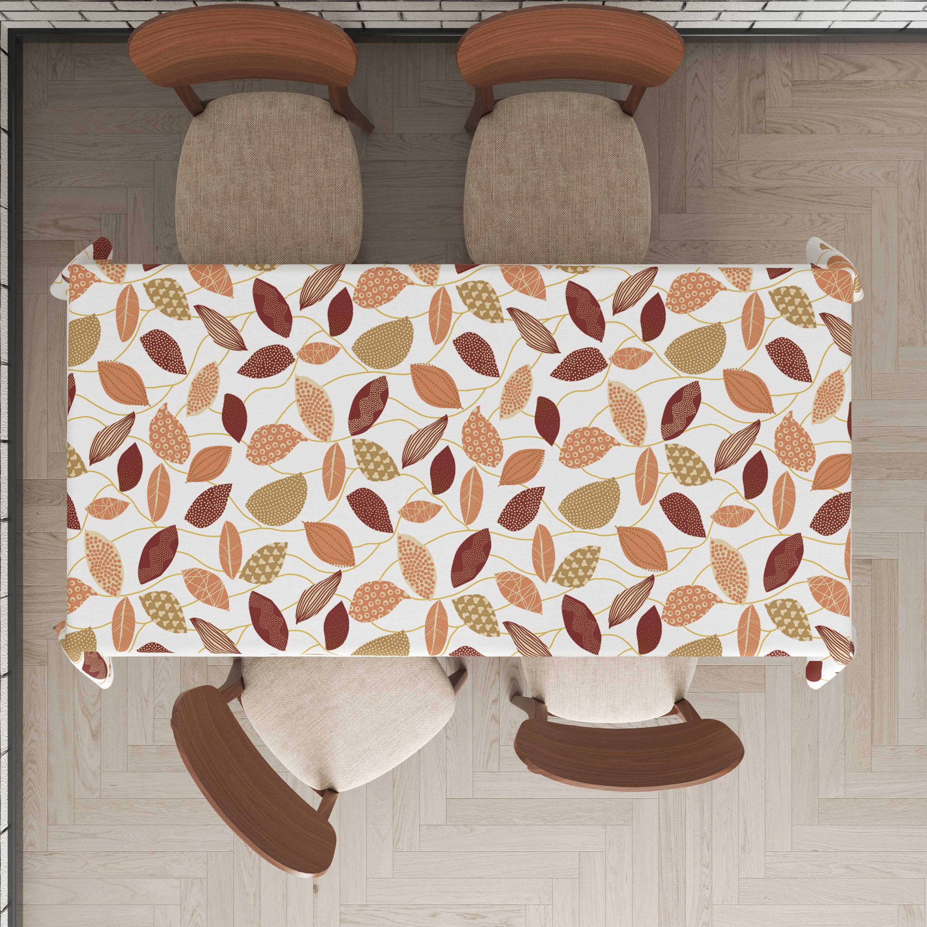 Mantel de hule estampado, impermeable y fácil de limpiar | Luab burdeos