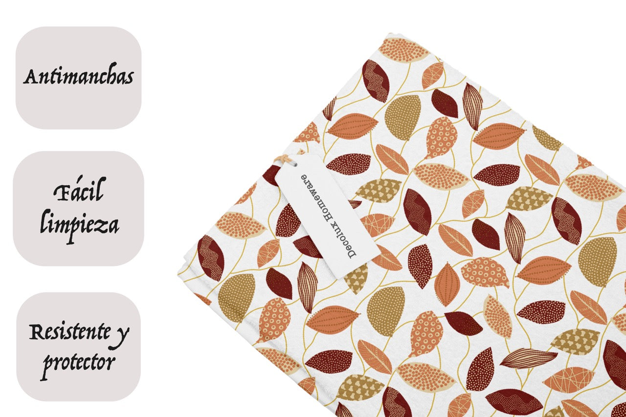 Mantel de hule estampado, impermeable y fácil de limpiar | Luab burdeos