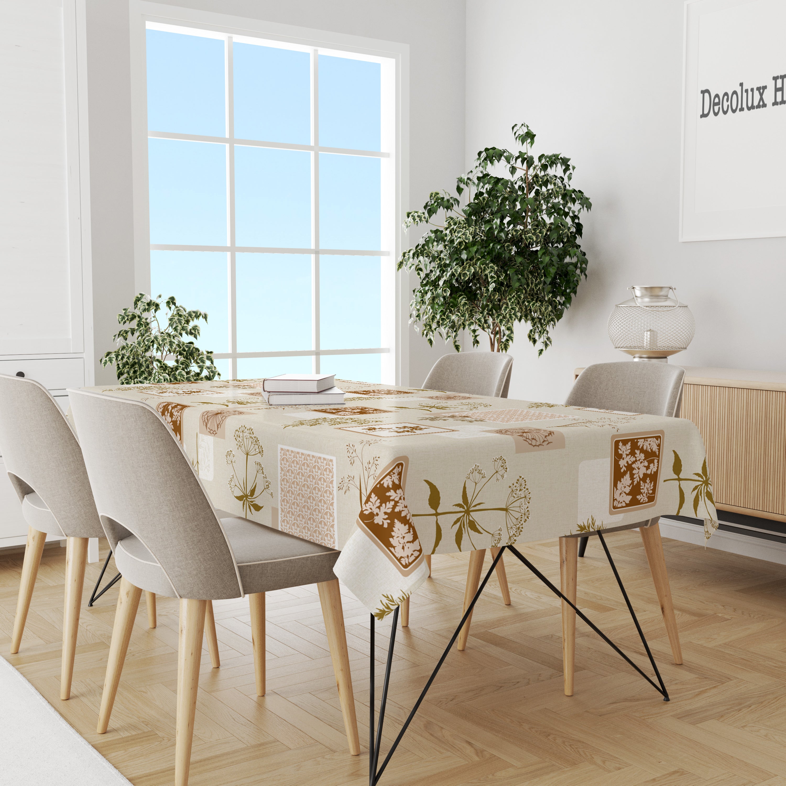 Mantel de hule estampado, impermeable y fácil de limpiar | Paleo terracota