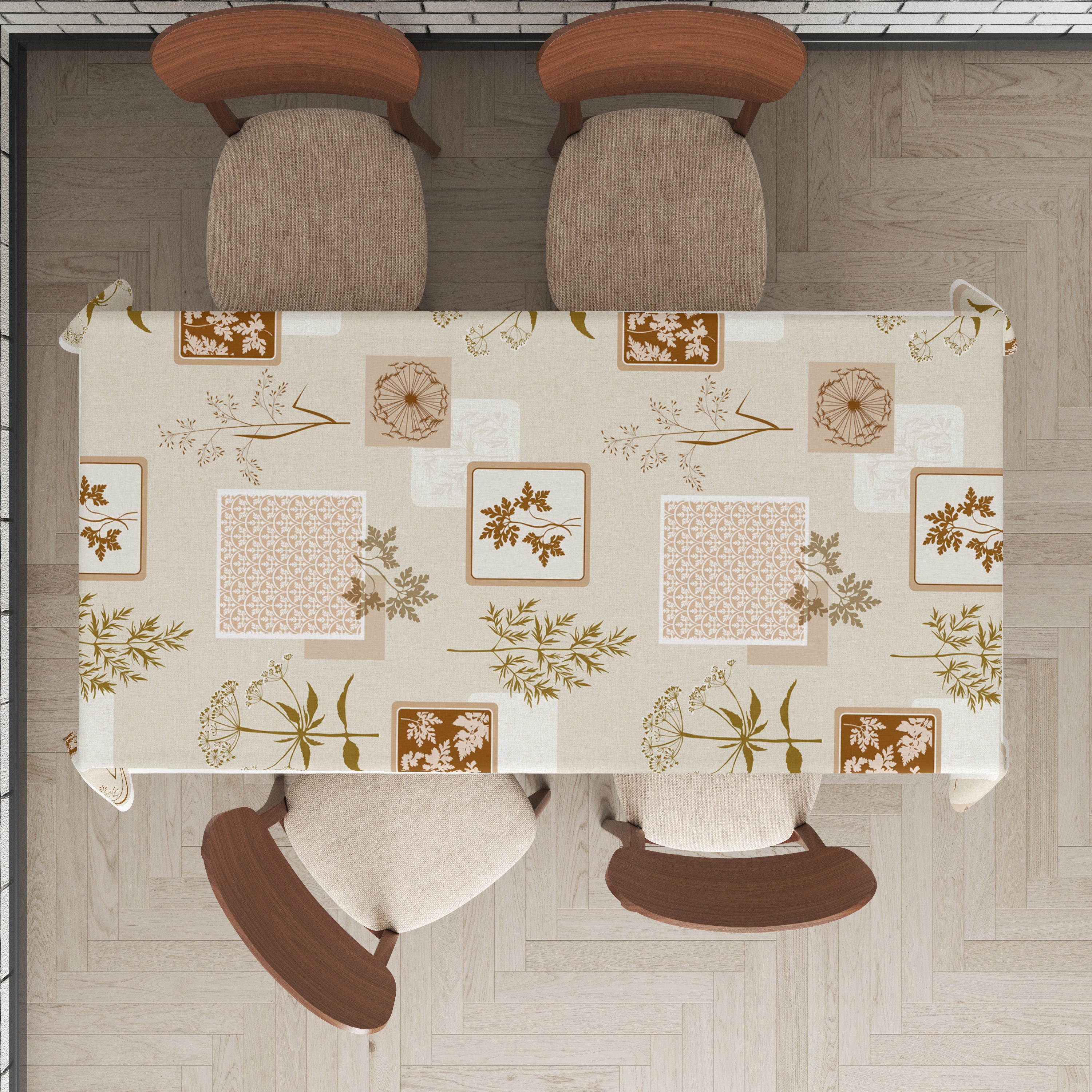 Mantel de hule estampado, impermeable y fácil de limpiar | Paleo terracota