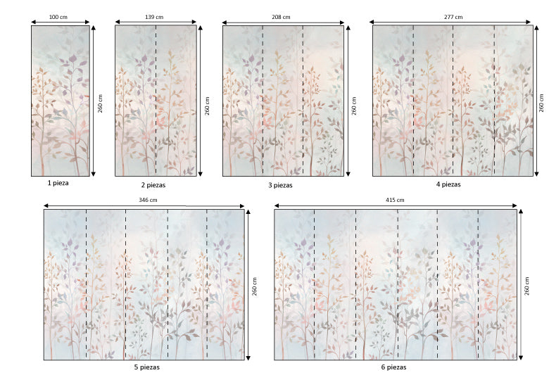 Mural vinílico autoadhesivo Wallplas Cañas