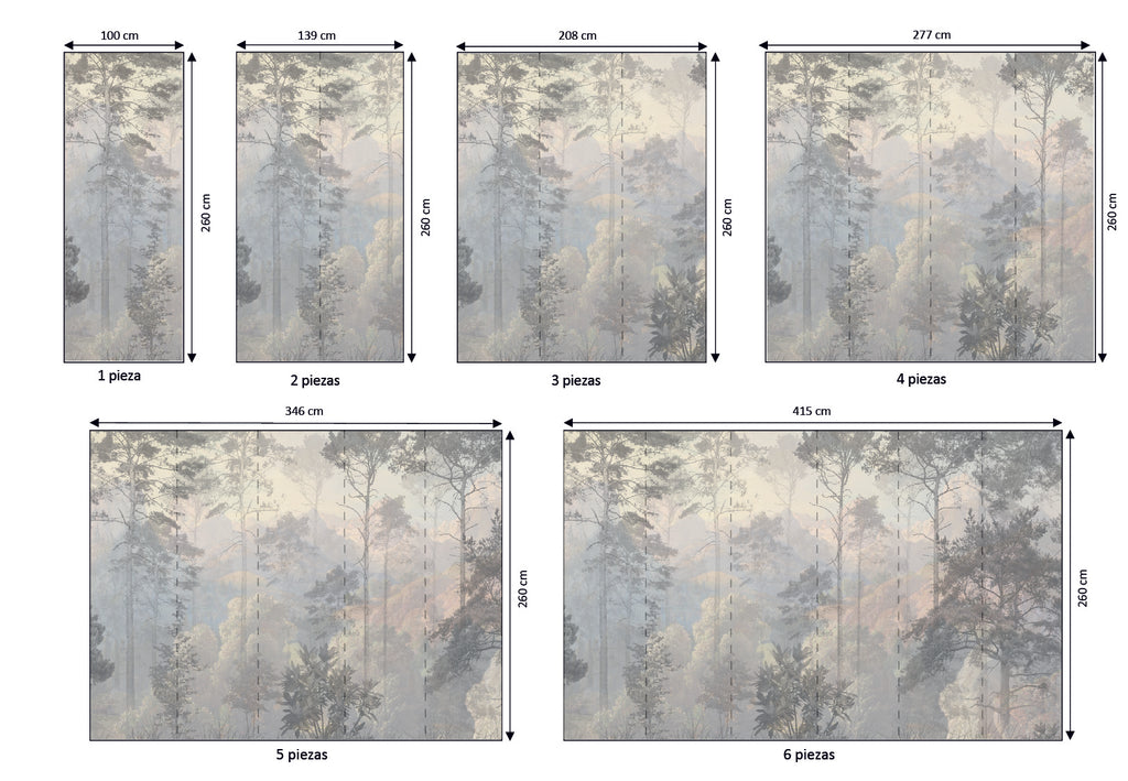 Mural vinílico autoadhesivo Wallplas Bosque