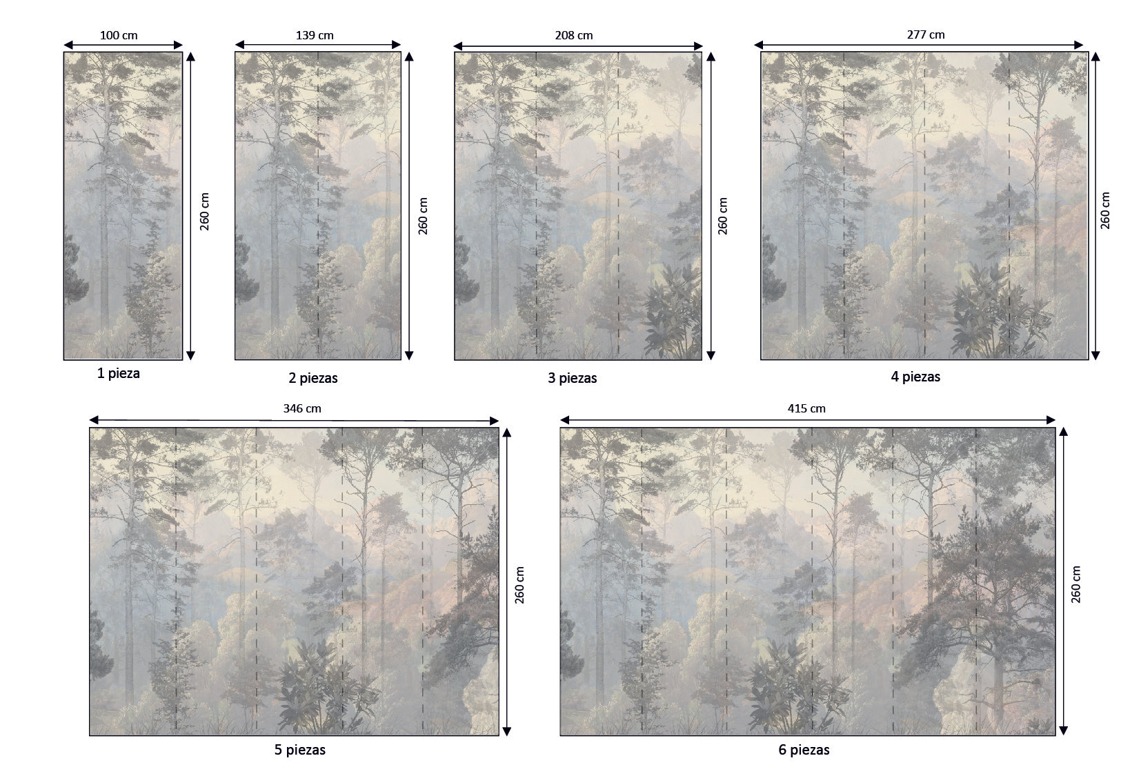 Mural vinílico autoadhesivo Wallplas Bosque