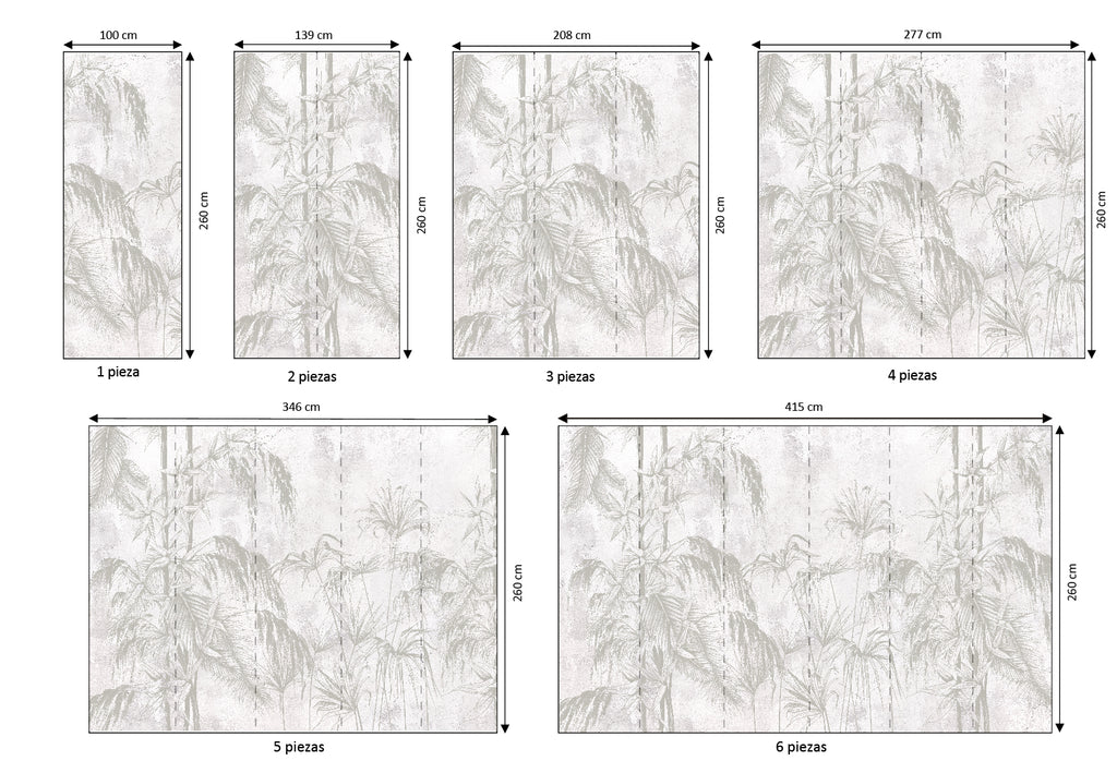Mural vinílico autoadhesivo Wallplas Bamboo