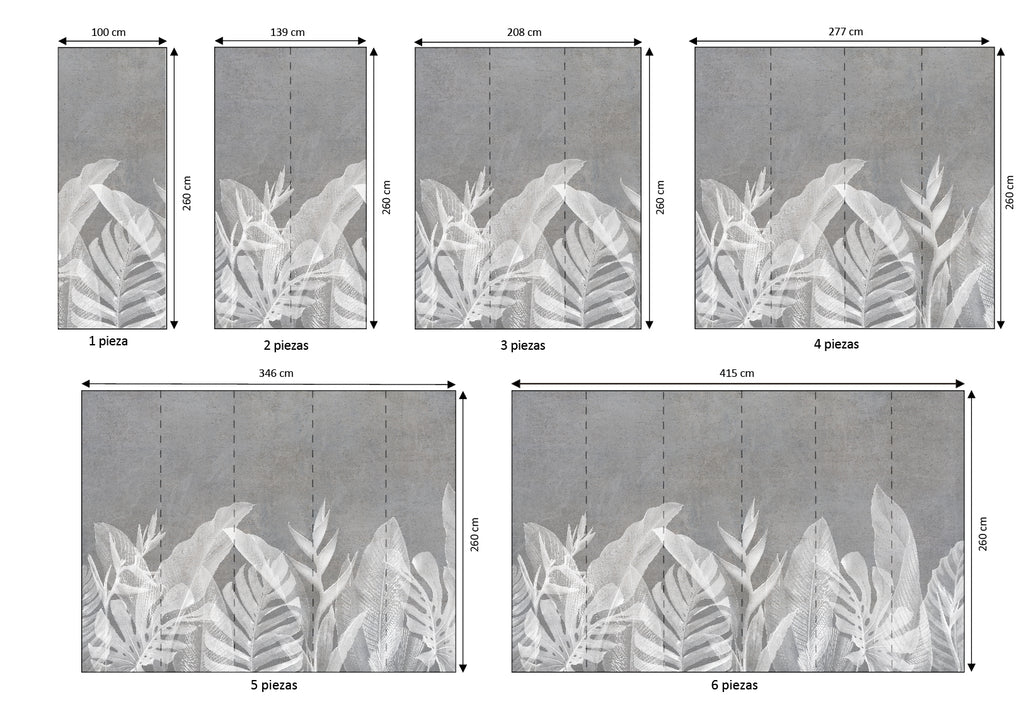 Mural vinílico autoadhesivo Wallplas Tallos