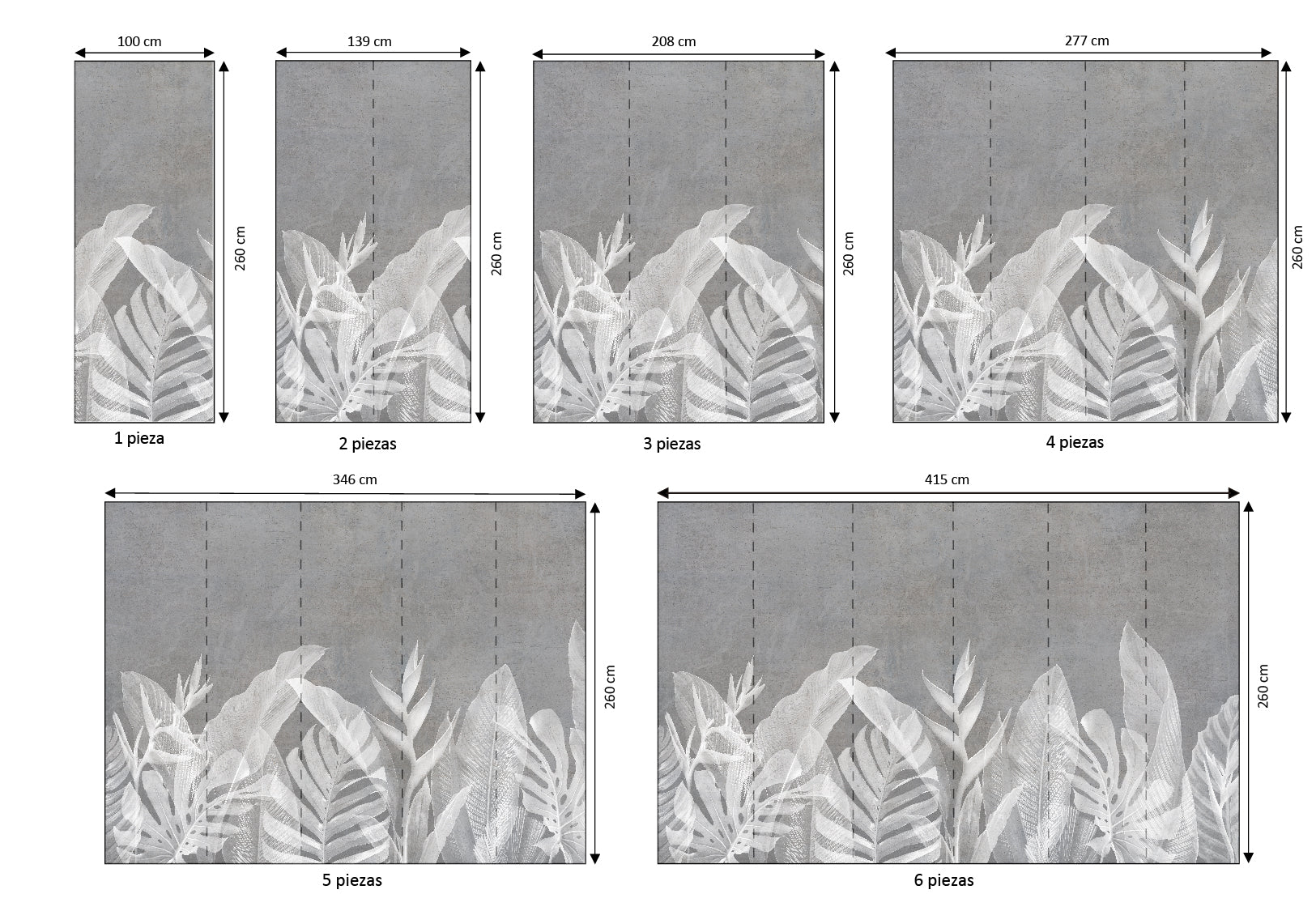 Mural vinílico autoadhesivo Wallplas Tallos