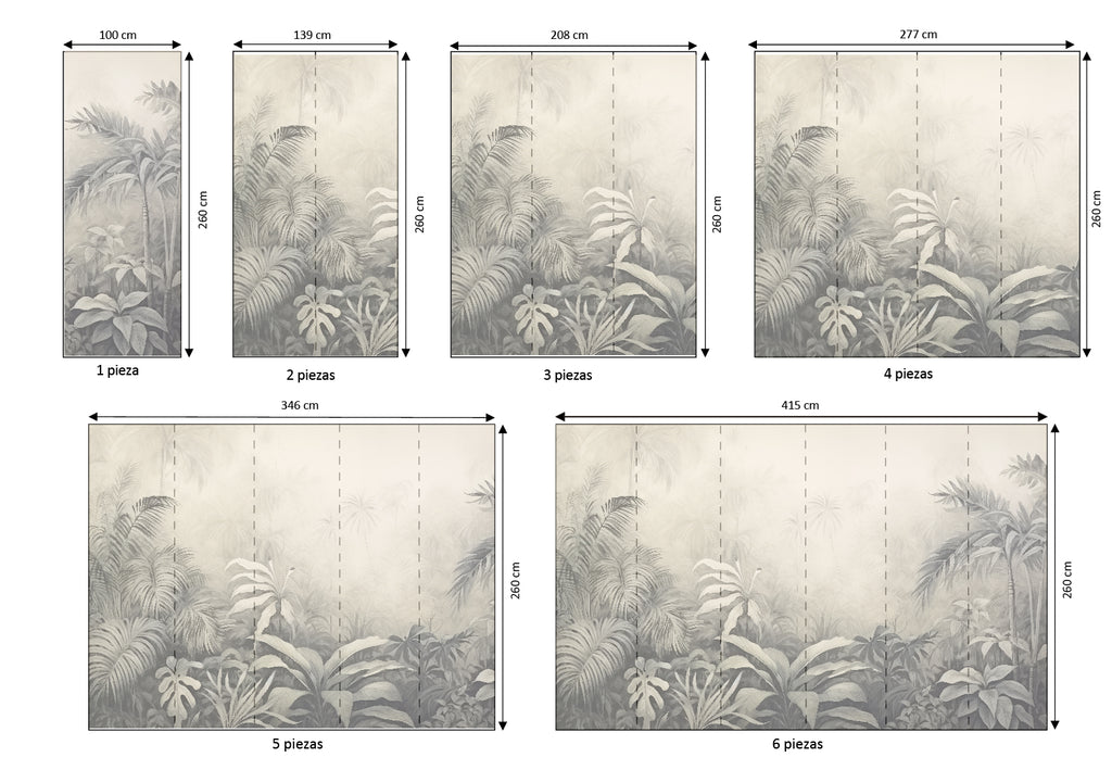 Mural vinílico autoadhesivo Wallplas Tropico