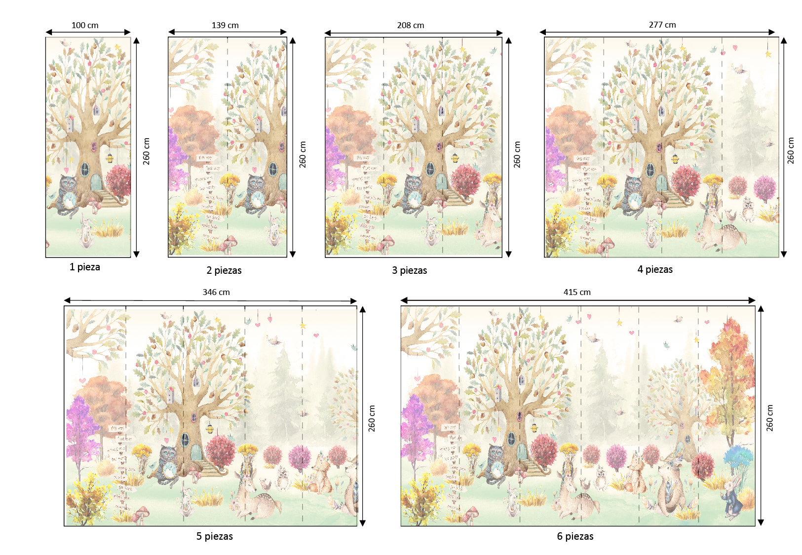 Mural vinílico autoadhesivo Wallplas Infantil Otoñal