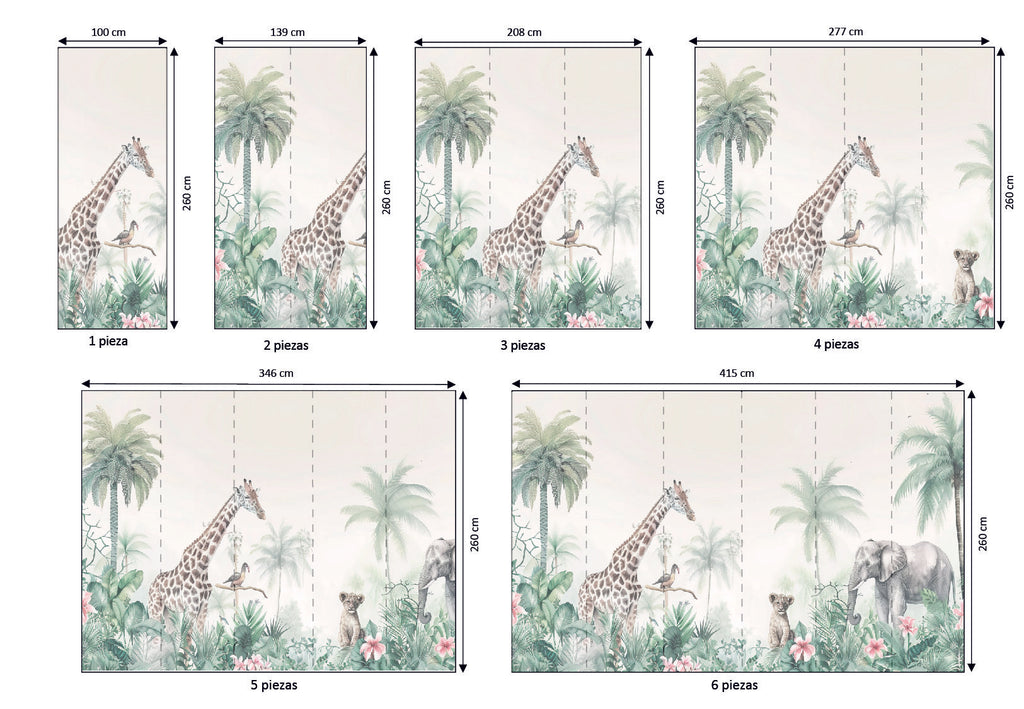 Mural vinílico autoadhesivo Wallplas Infantil Africa